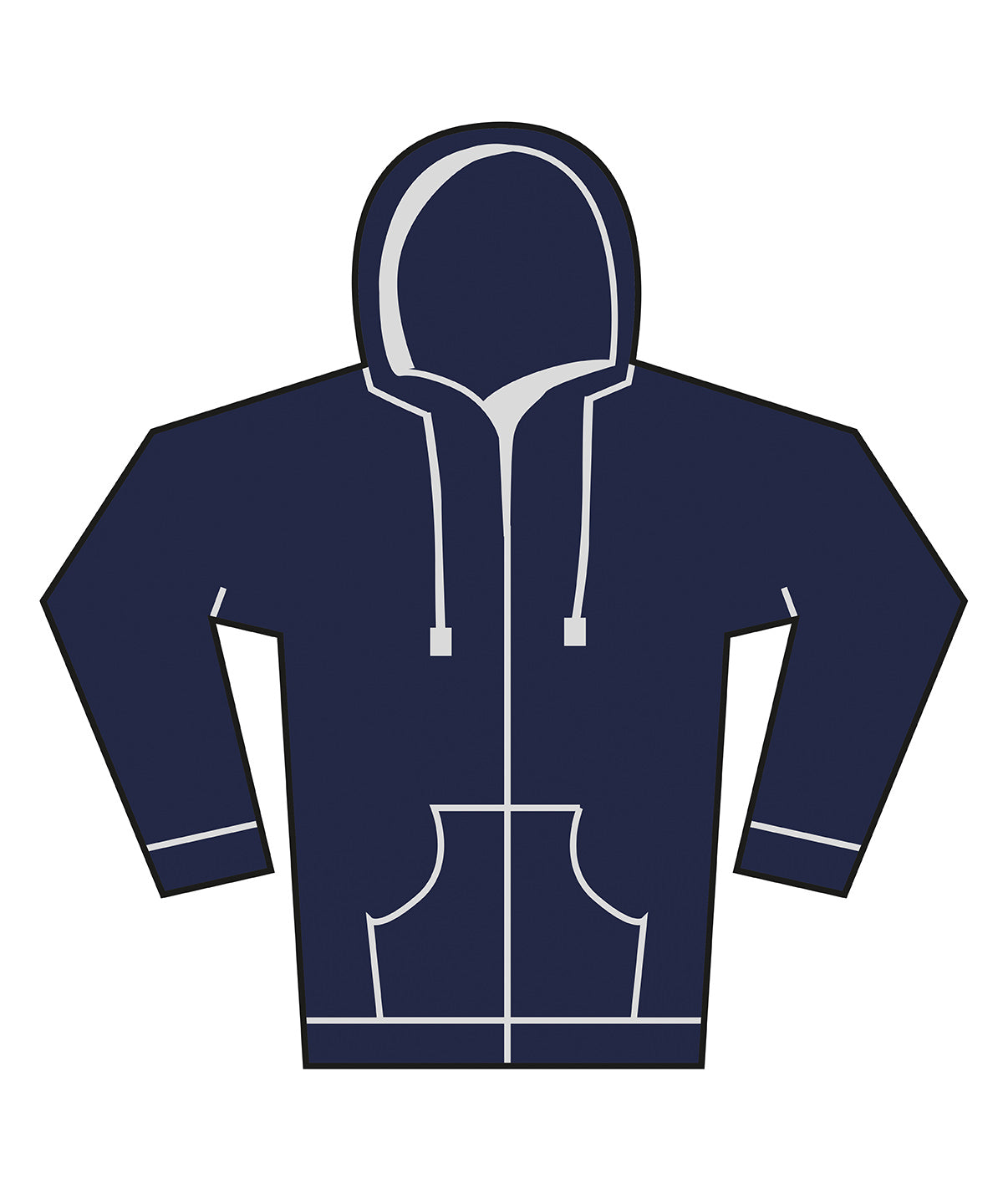 Bella Canvas Unisex heavy full-zip hoodie in Navy, front view