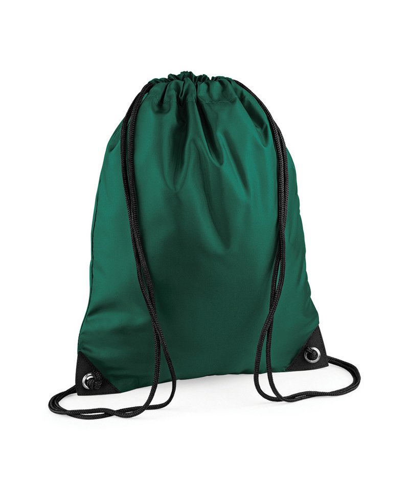 Bagbase Premium gymsac in Bottle Green, front view