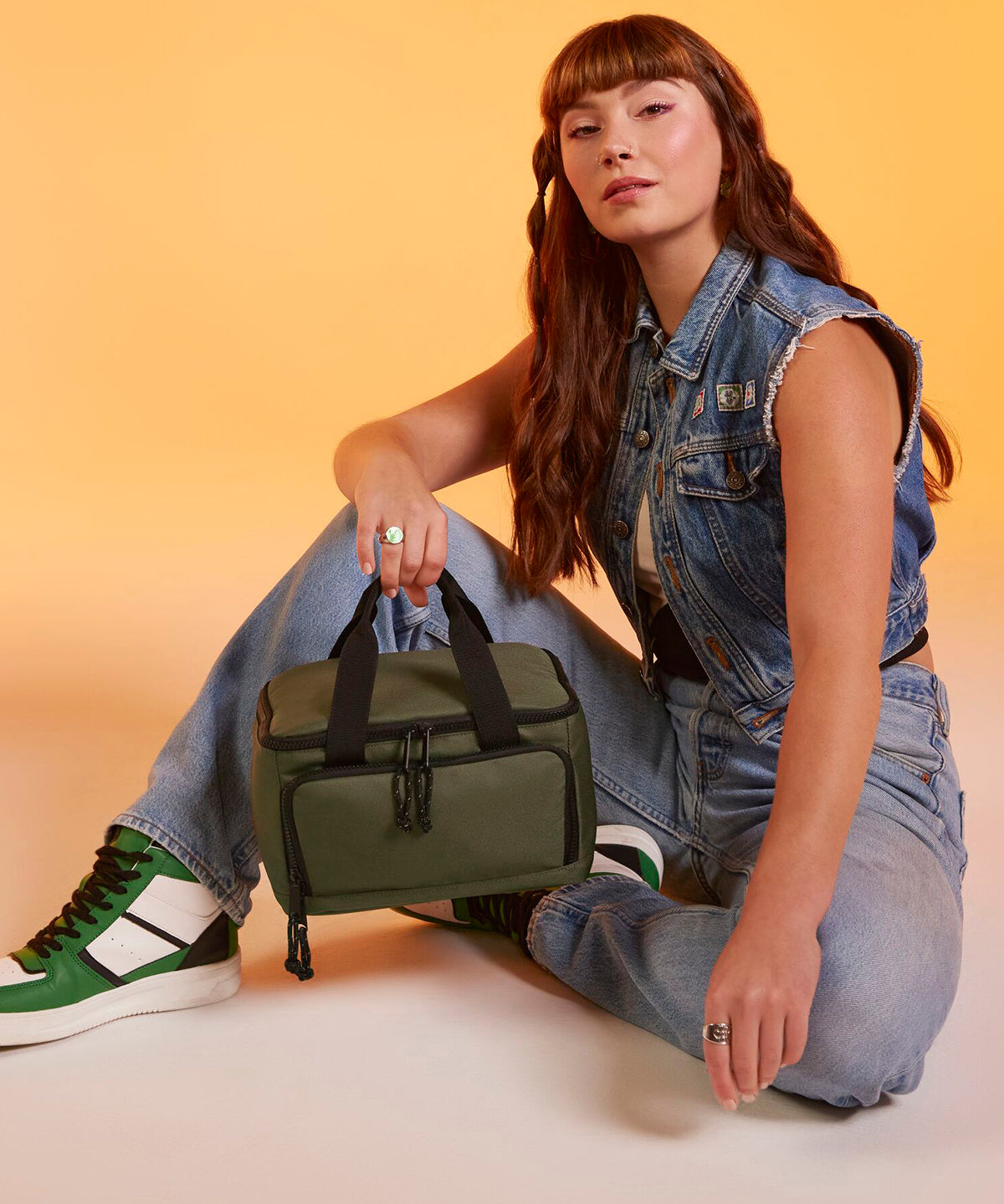 Bagbase Recycled mini cooler bag, lifestyle photo