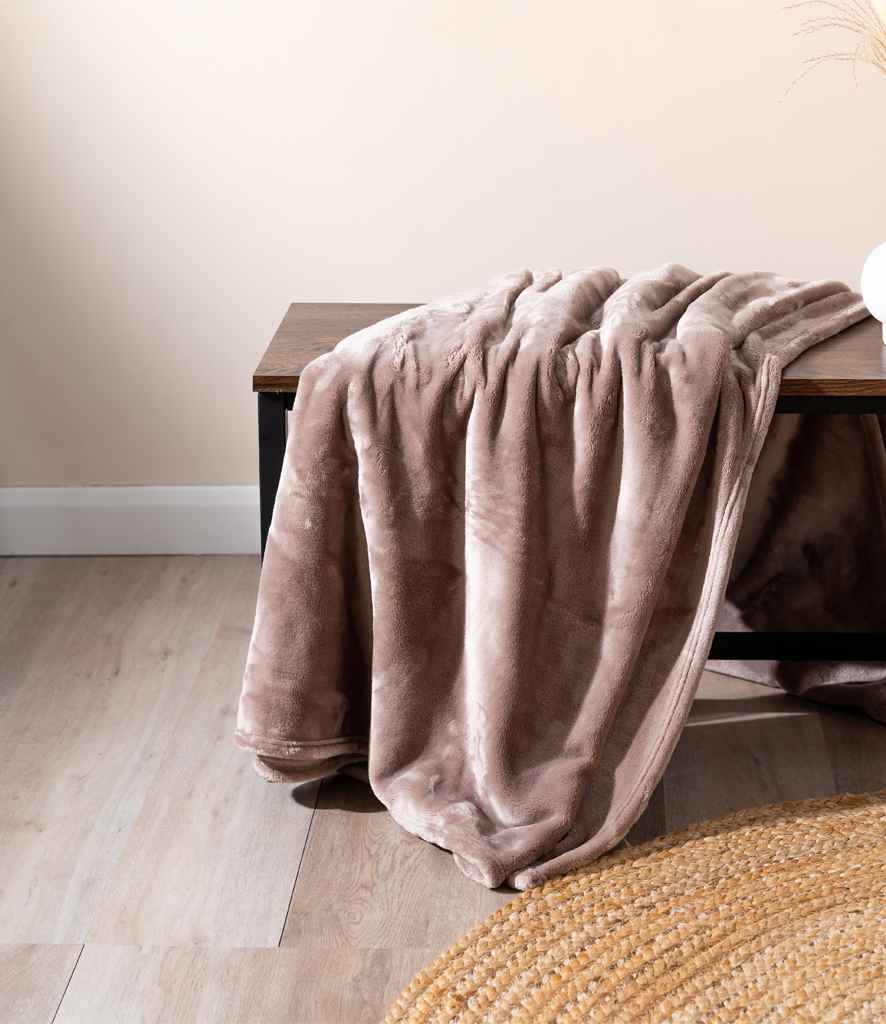 Brand Lab Extra Large Plush Fleece Blanket in Mushroom, front view
