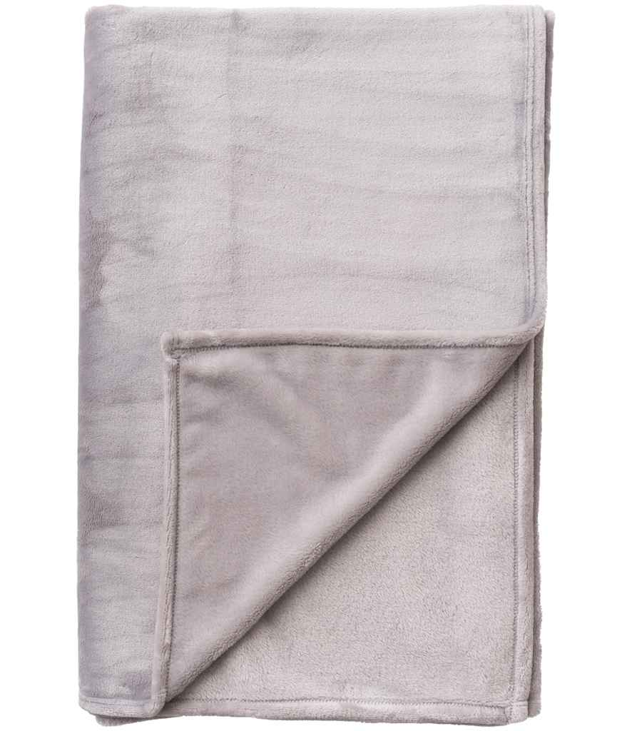 Brand Lab Extra Large Plush Fleece Blanket in Silver Grey, front view