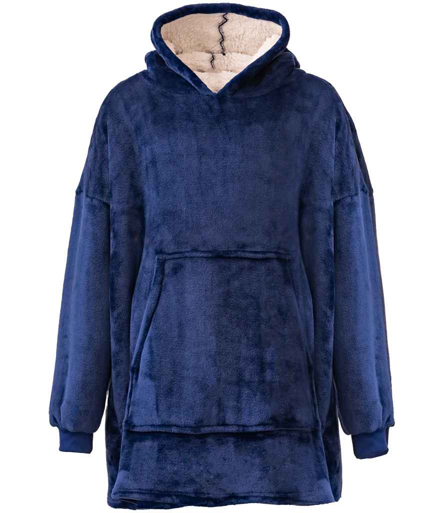 Brand Lab Oversized Hooded Blanket in Navy, front view
