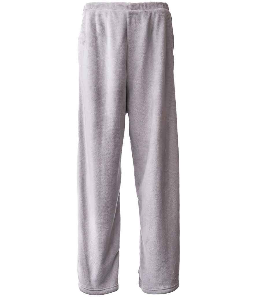 Brand Lab Ladies Plush Fleece Lounge Trousers in Silver Grey, front view