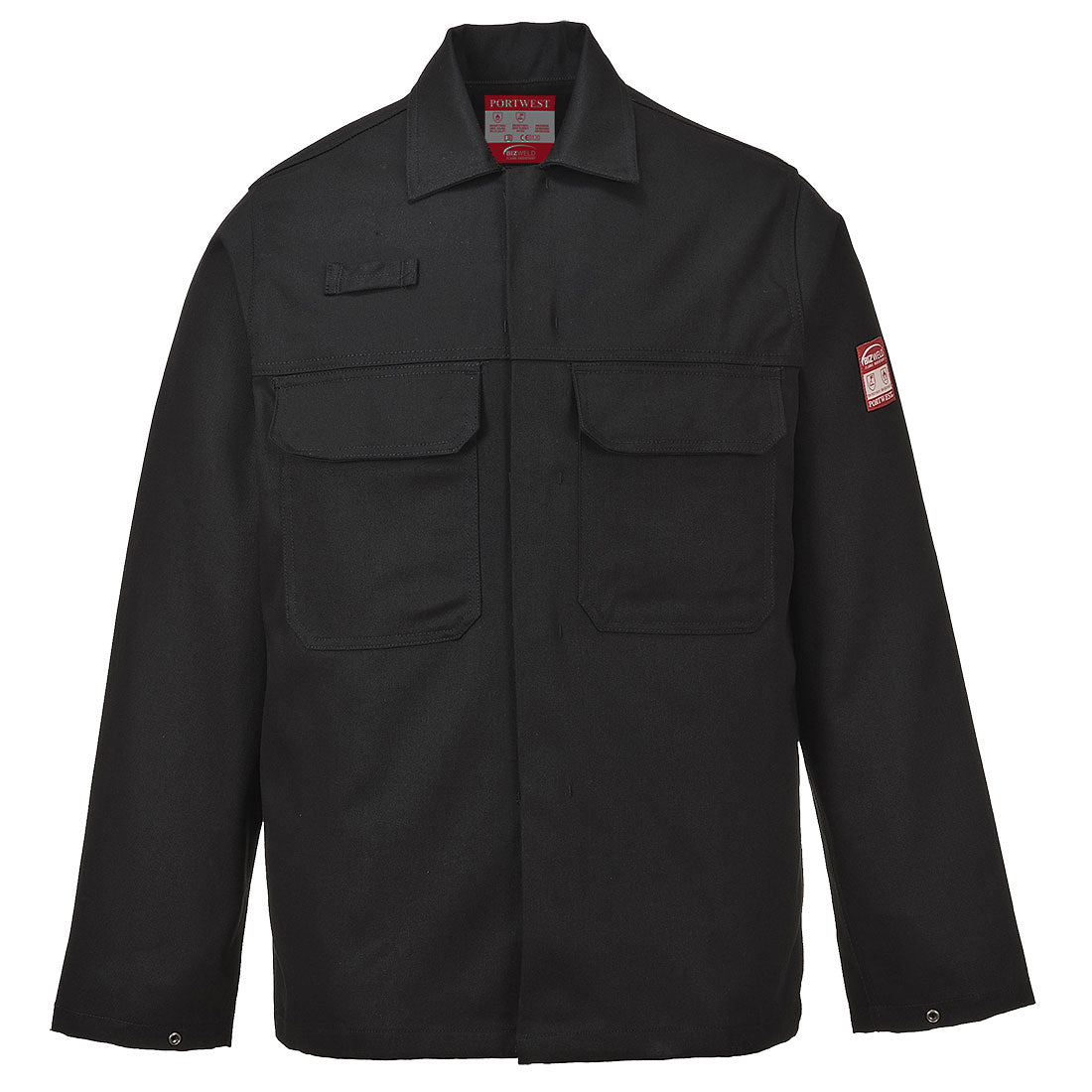 Portwest Bizweld Work FR Jacket in Black, image 2