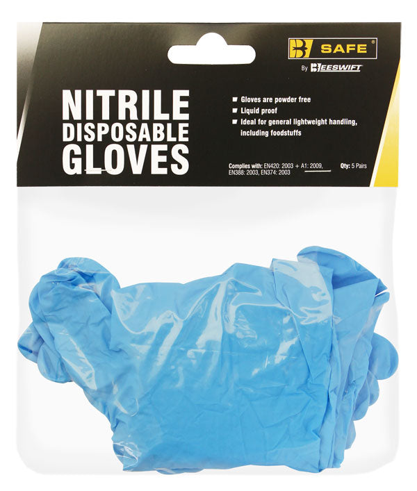 Click NITRILE DISPOSABLE GLOVE PACK OF 5 PAIRS, main product image
