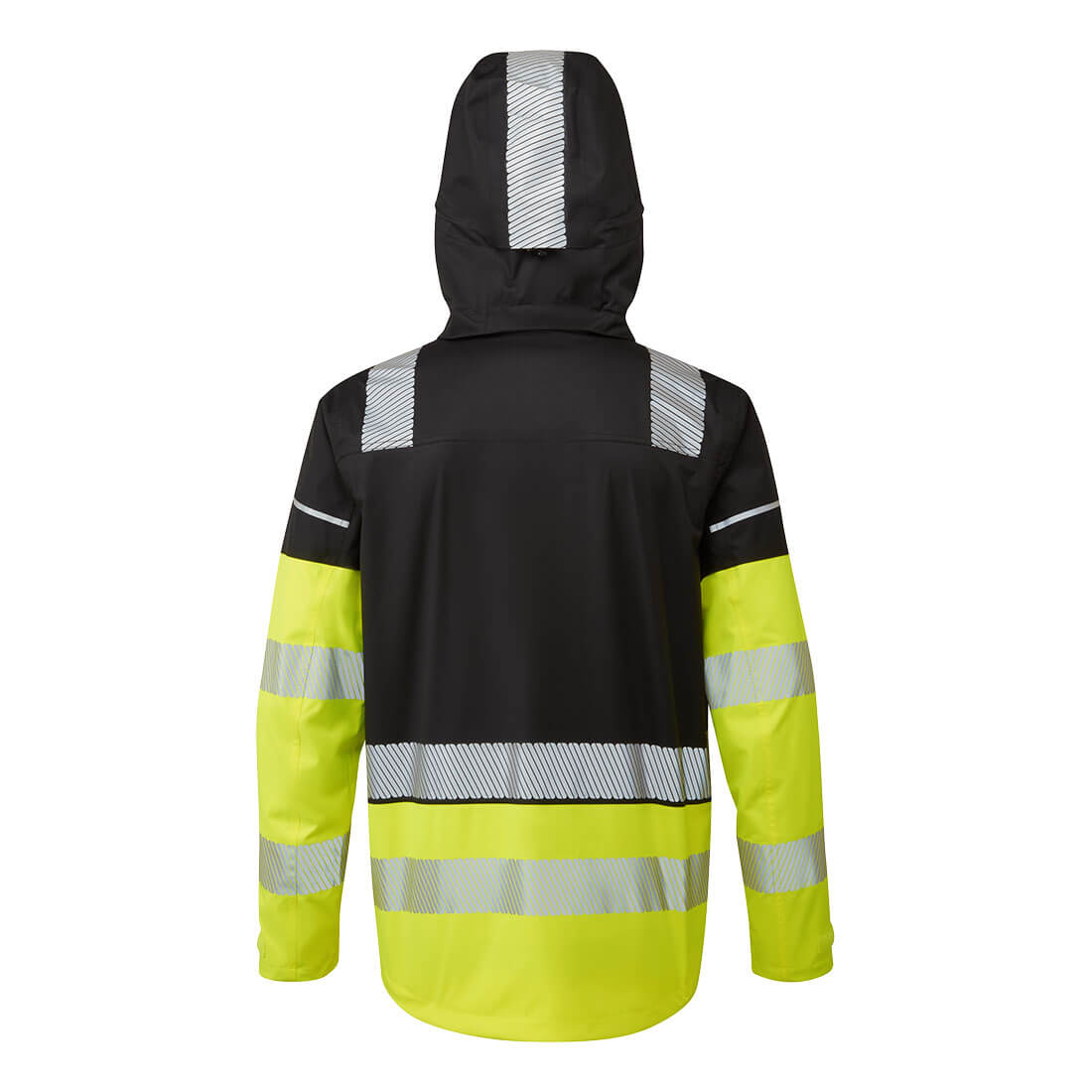 Portwest BX323 Ultimate Modular Hi-Vis 3-in-1 Rain Jacket in Yellow/Black, back view
