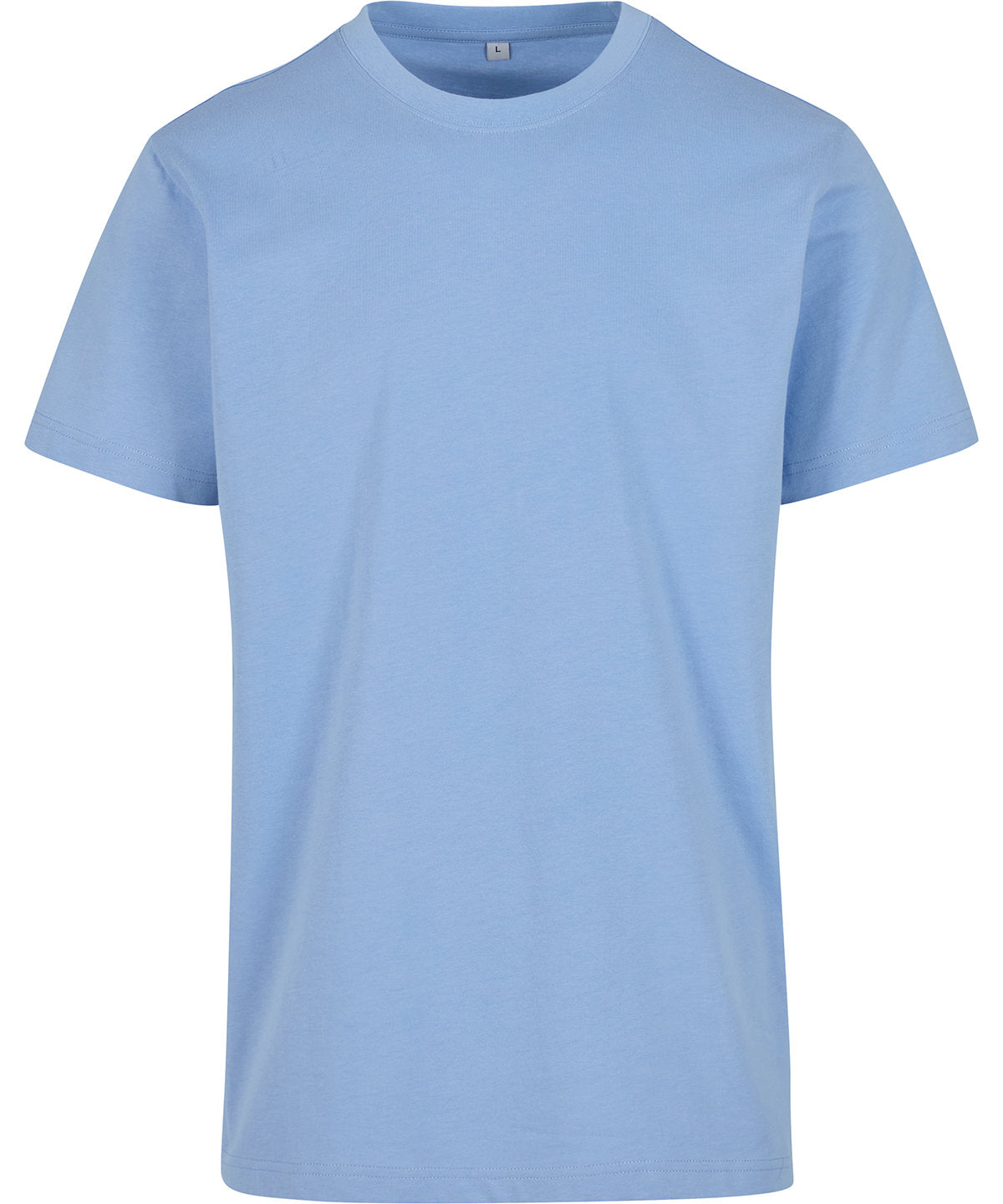 Build Your Brand T-shirt round-neck in Powder Blue, front view