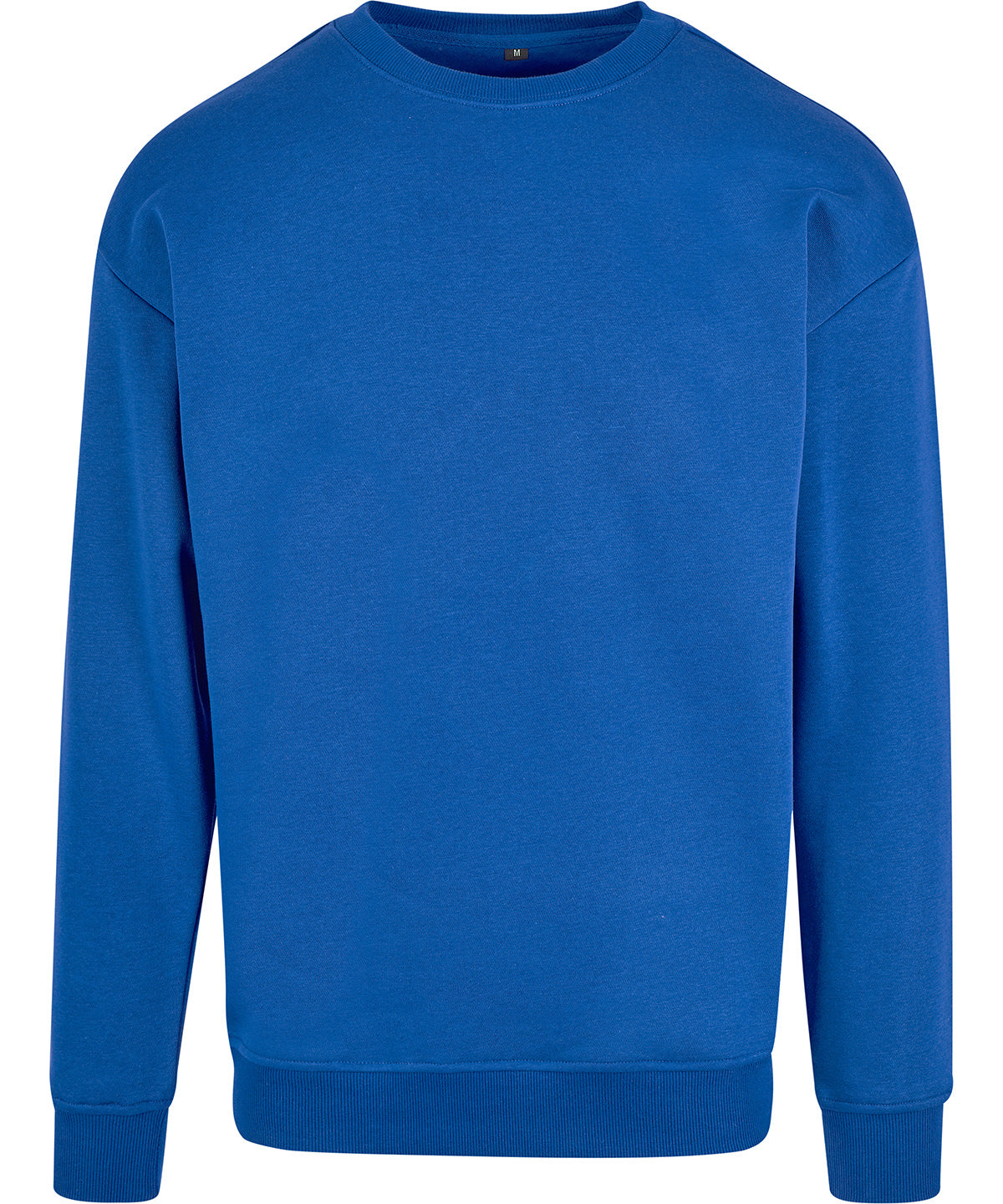 Build Your Brand Sweat crew neck in Intense Blue, front view