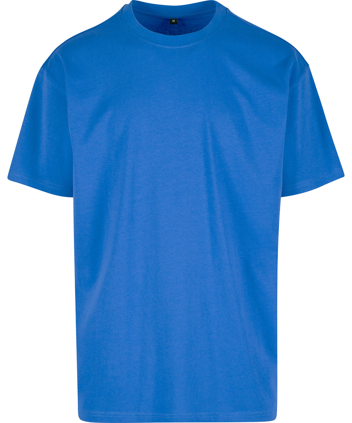 Build Your Brand Heavy oversized tee in Intense Blue, front view