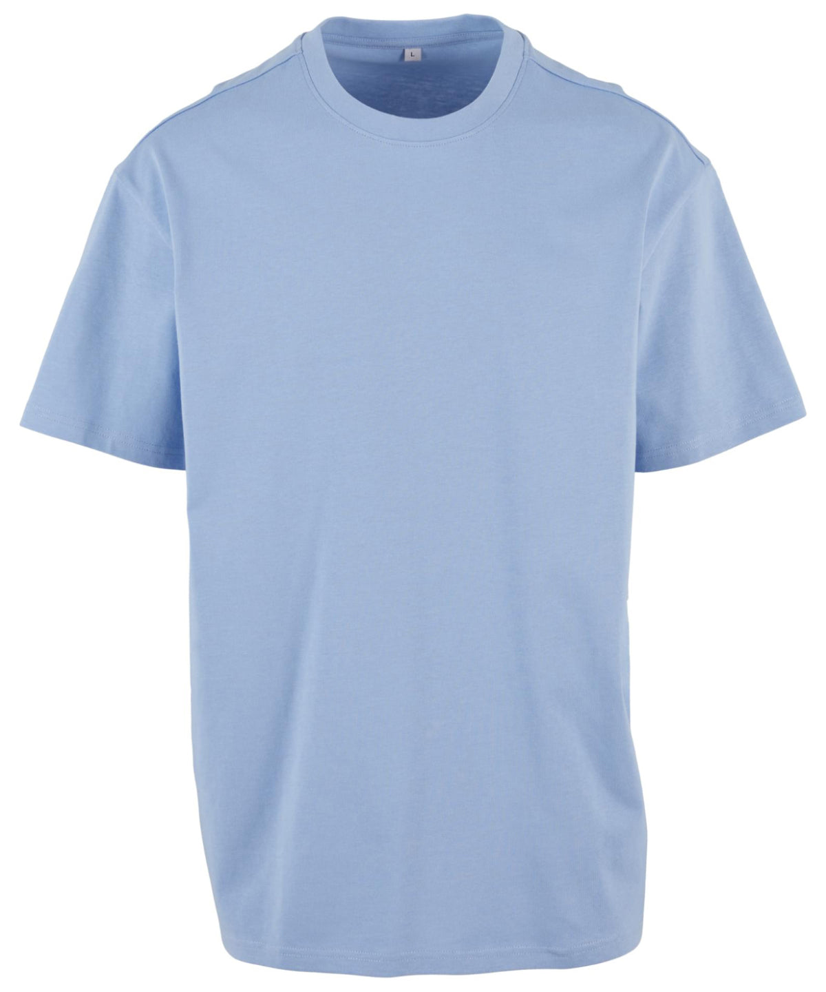 Build Your Brand Heavy oversized tee in Powder Blue, front view