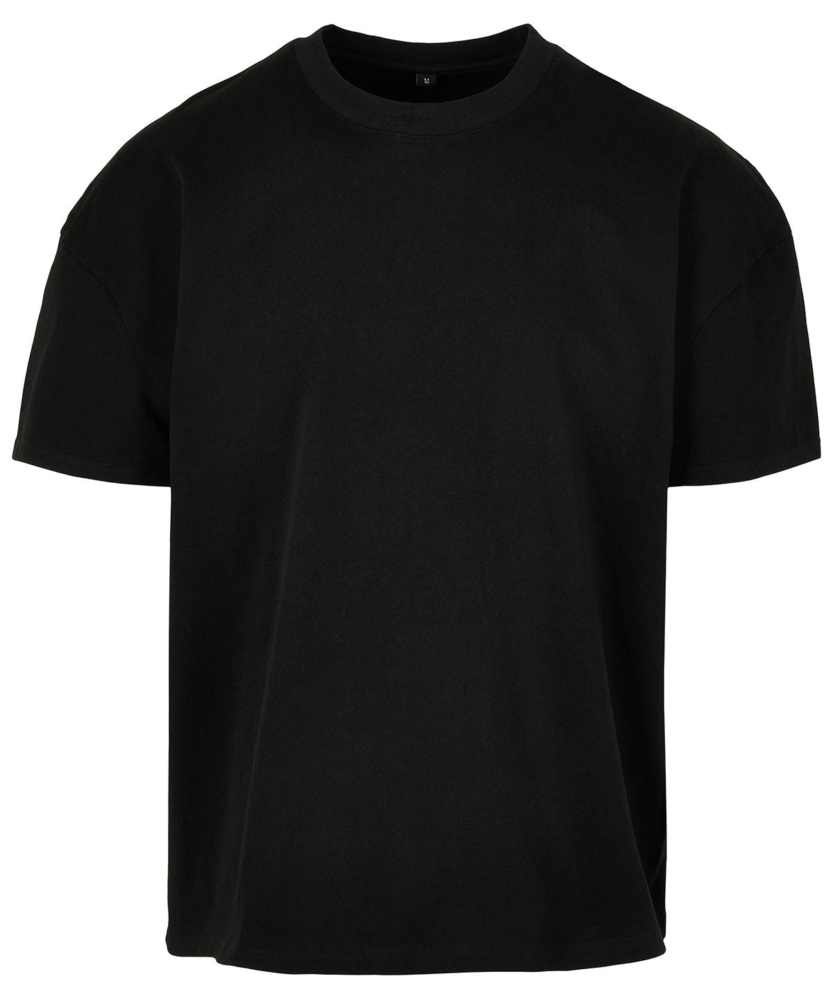 Build Your Brand Ultra heavy cotton box tee in Black, front view