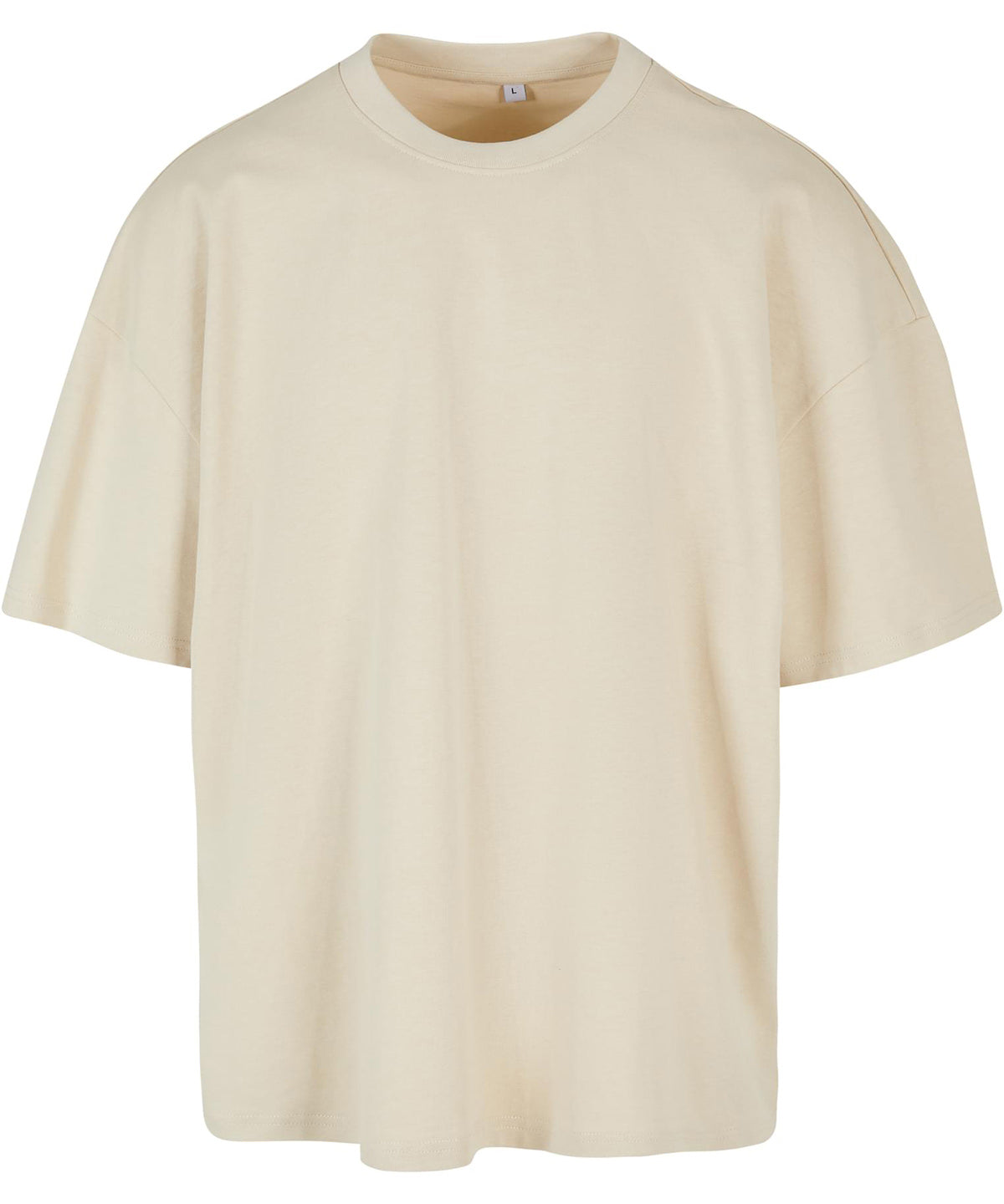 Build Your Brand Ultra heavy cotton box tee in Sand, front view