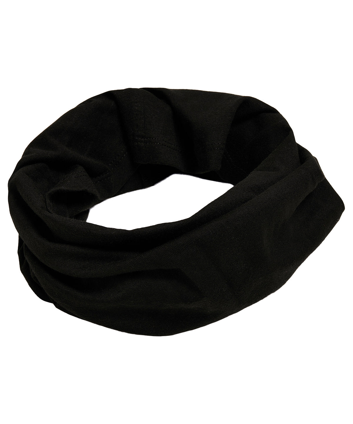 Build Your Brand Organic cotton tube scarf in Black, lifestyle photo