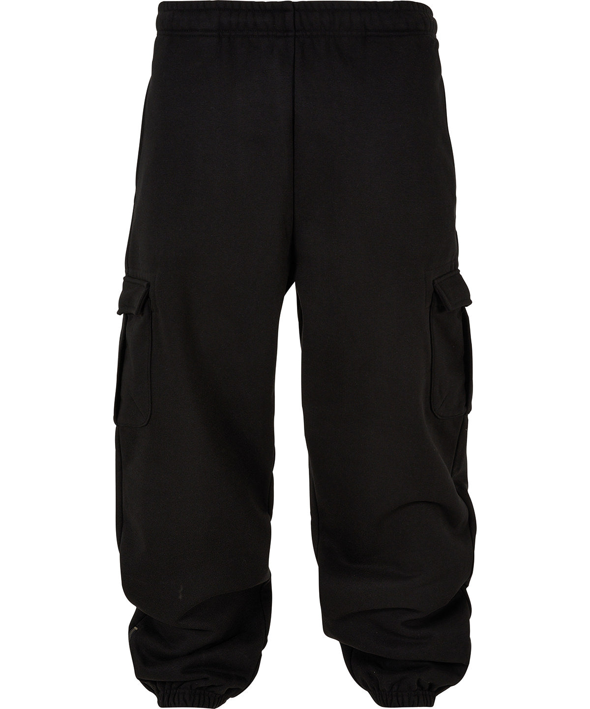 Build Your Brand 90s cargo sweatpants in Black, front view