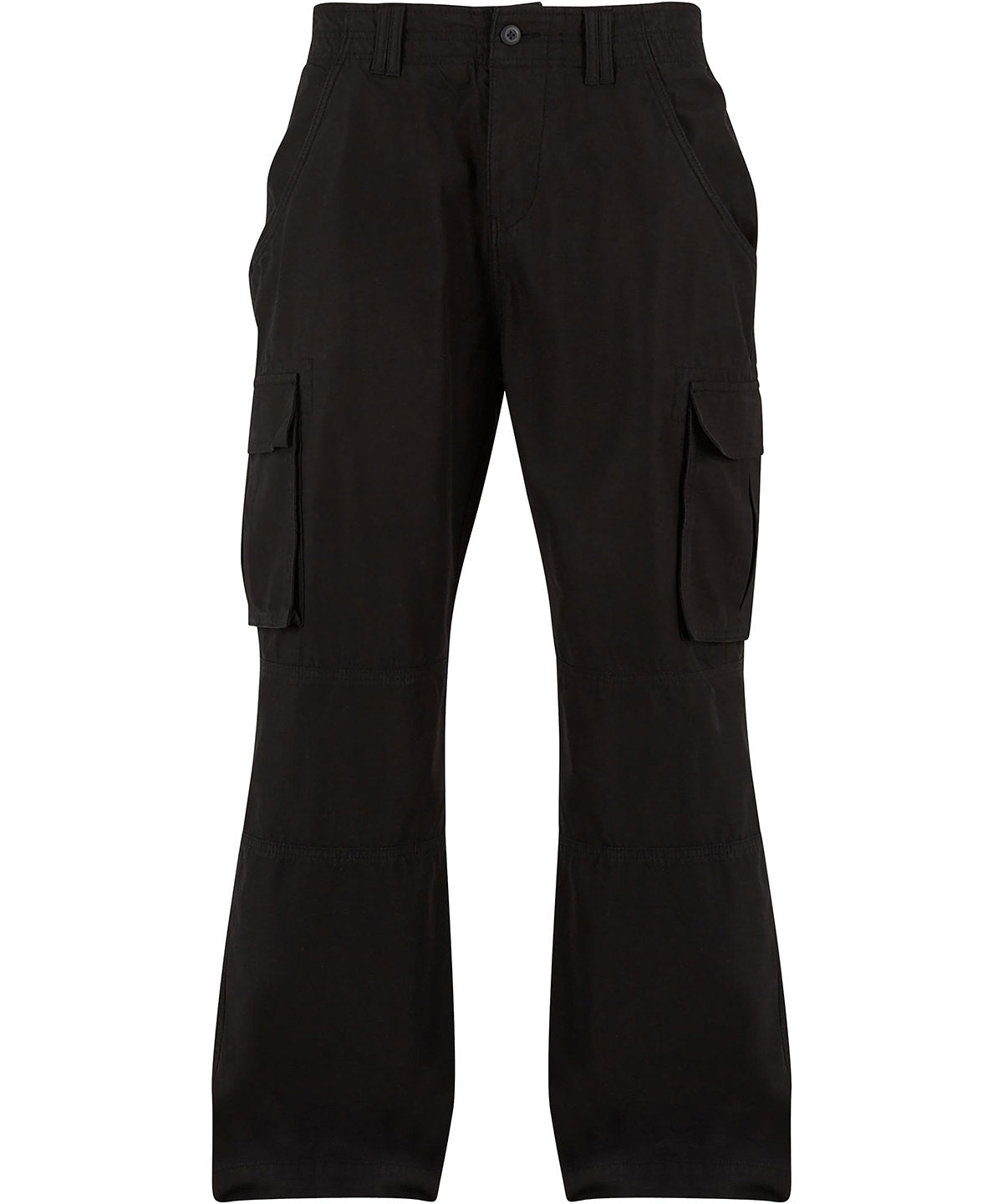 Build Your Brand Classic cargo pants in Black, front view