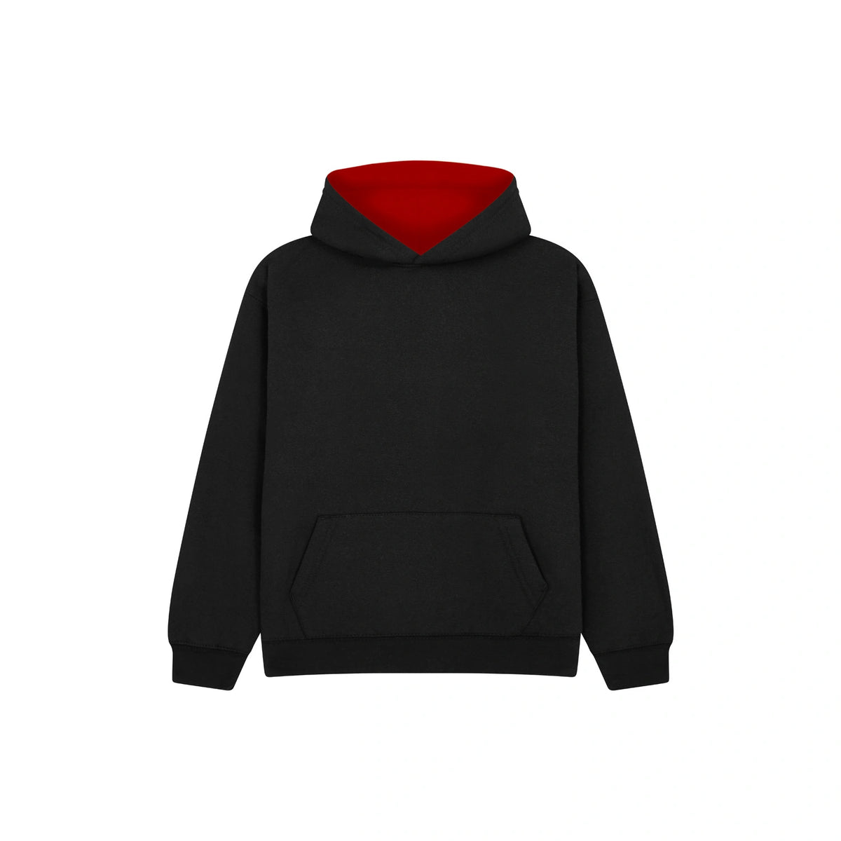 Cotton Ridge W73K Eclipse Premium kids contrast hoodie in Black / Red