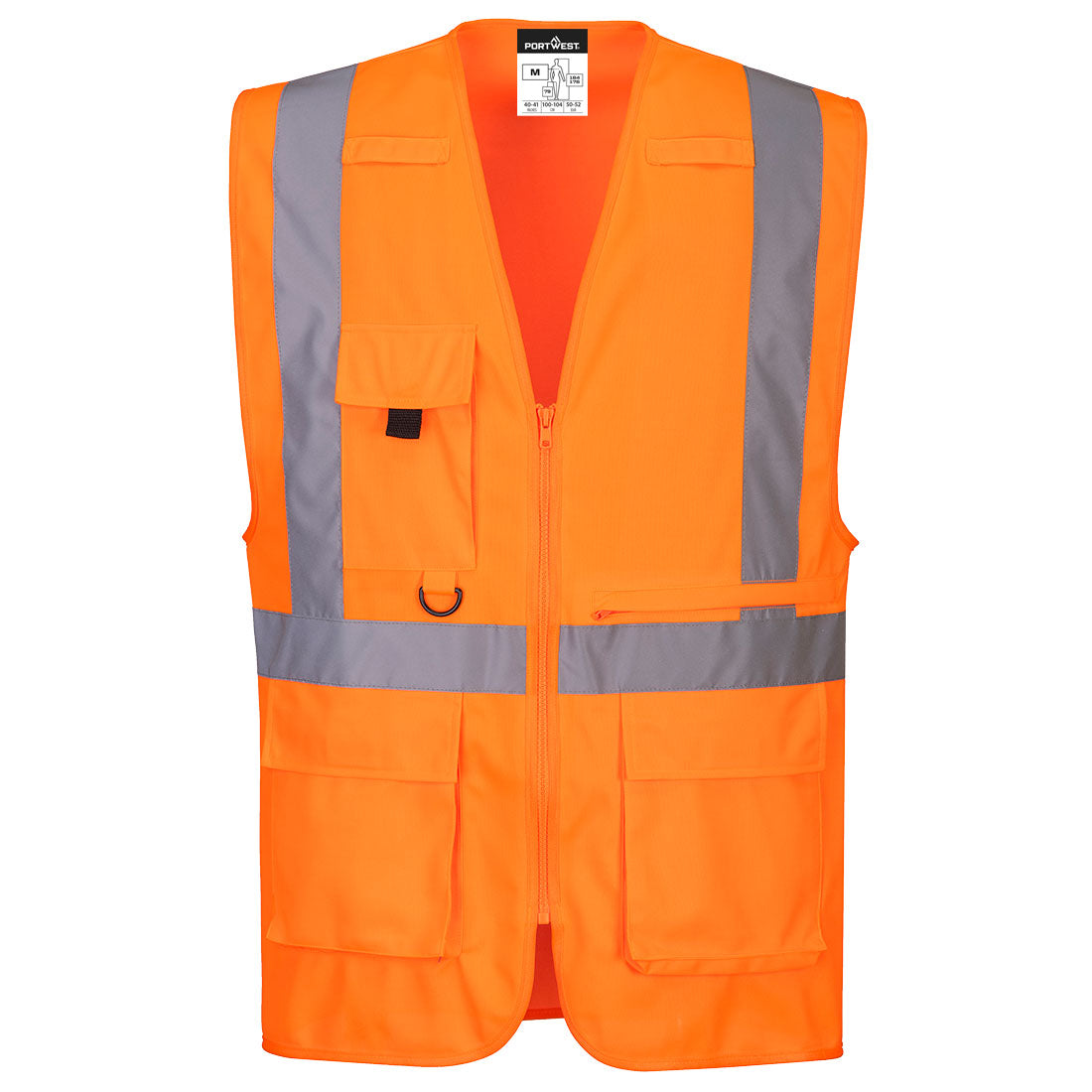 Portwest Hi-Vis Tablet Pocket Executive Vest in Orange, main product image