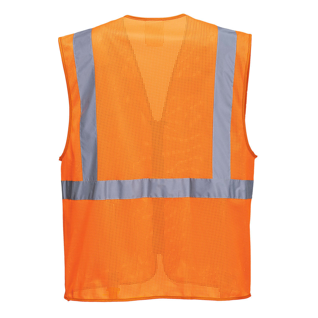 Portwest C376 Athens Hi-Vis Mesh Executive Vest in Orange, back view