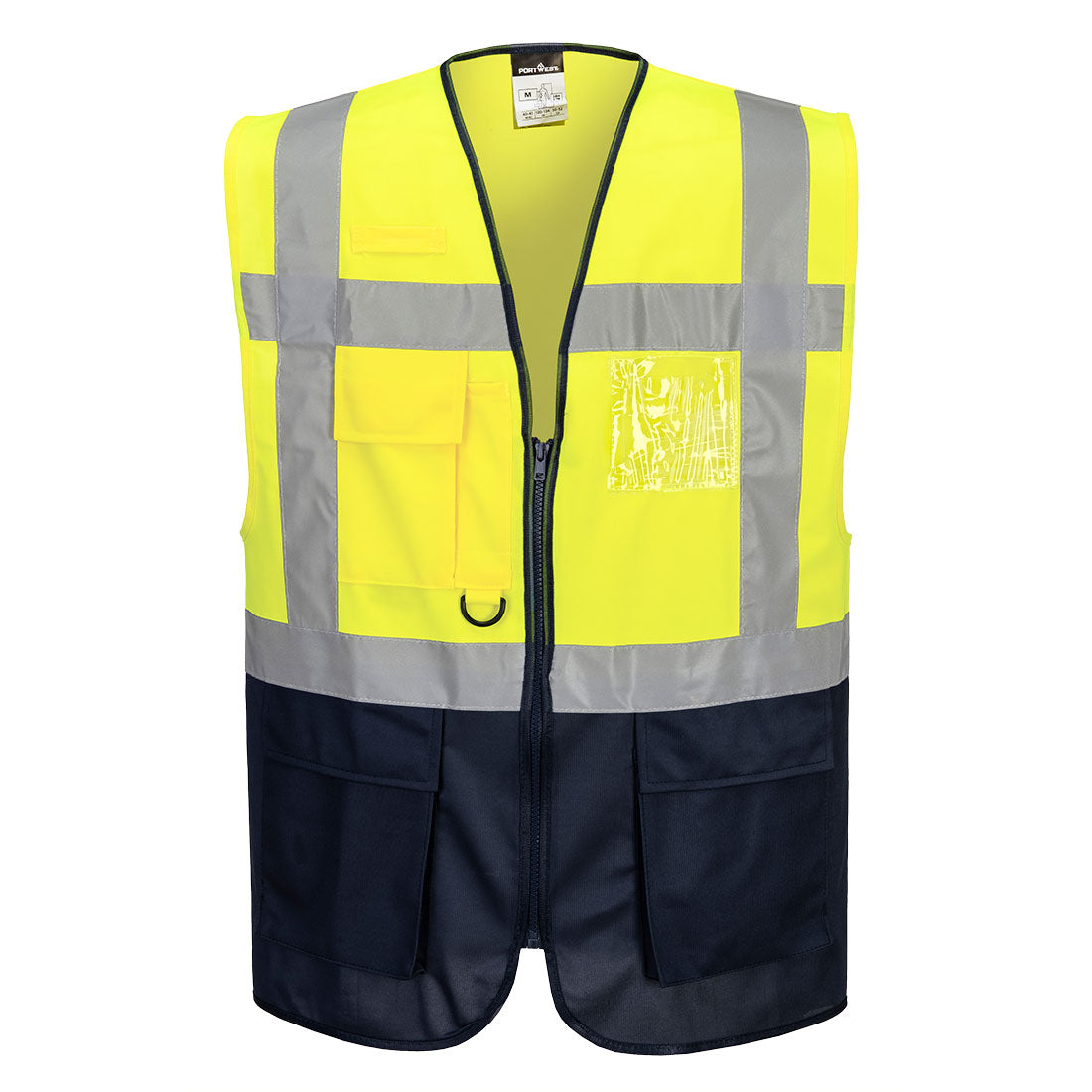 Portwest Warsaw Hi-Vis Contrast Executive Vest in Yellow/Black, image 3