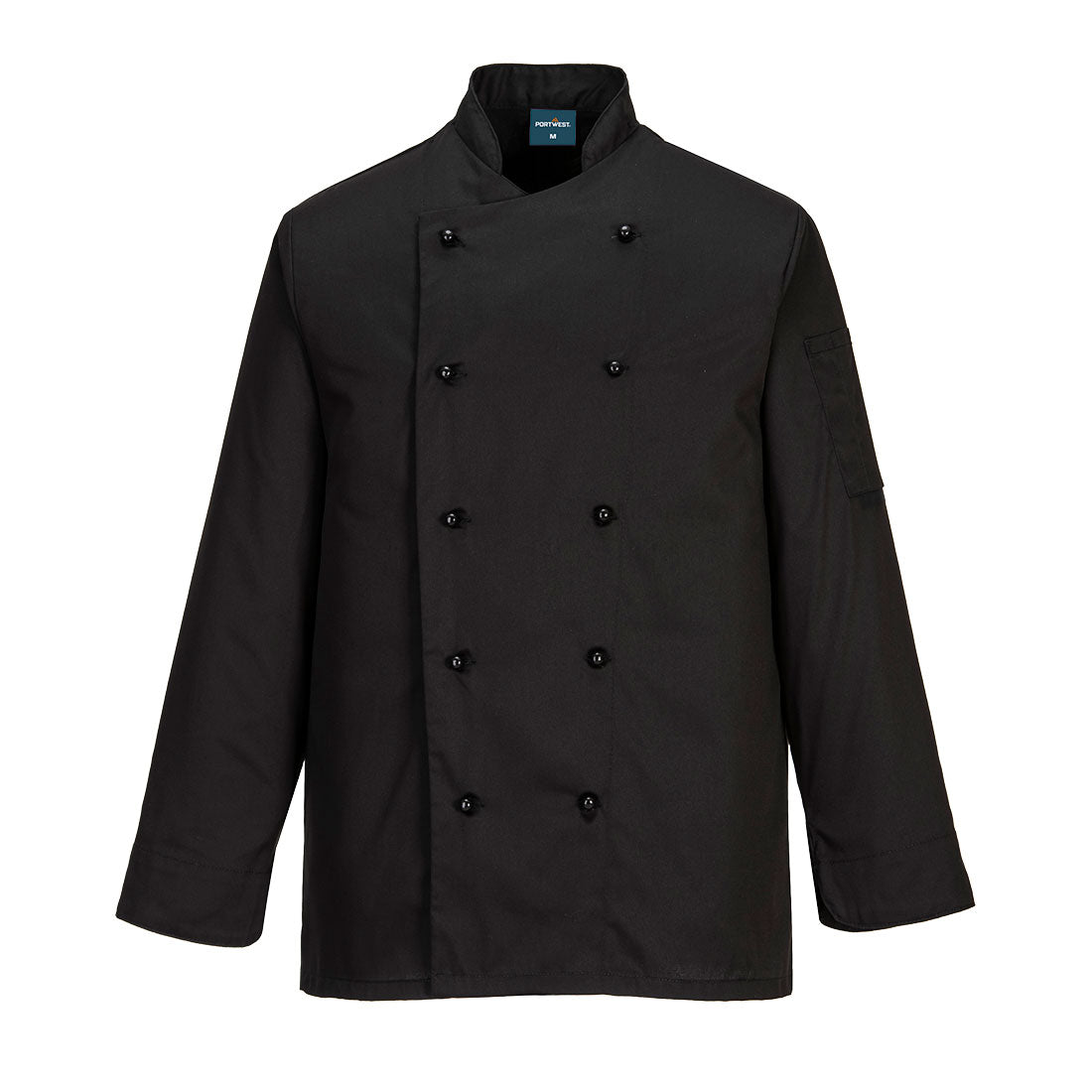 Portwest Chef's Somerset Jacket L/S in Black, main product image