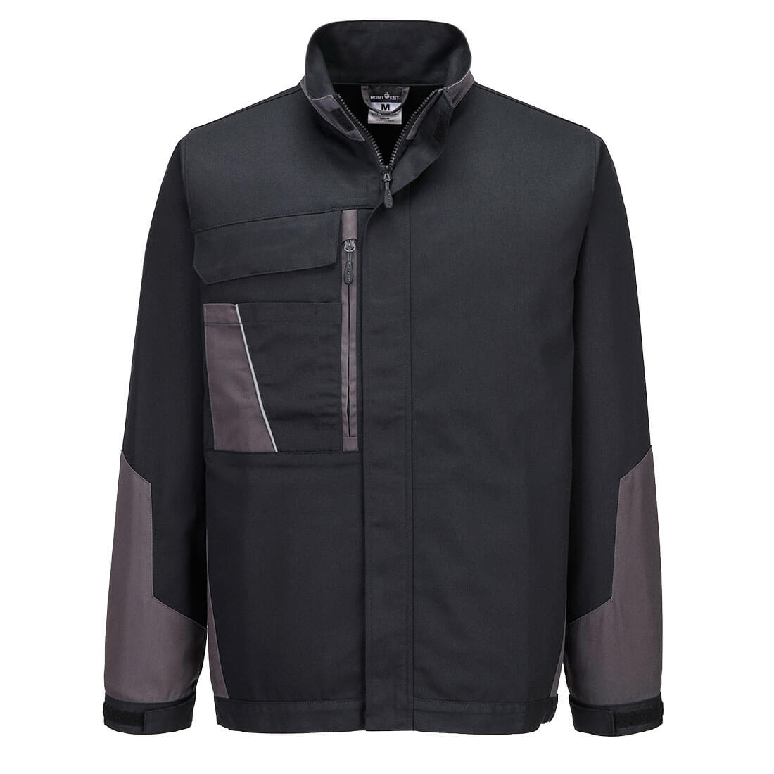 Portwest WX1 Two Tone Cotton Work Jacket in Black/Grey, main product image
