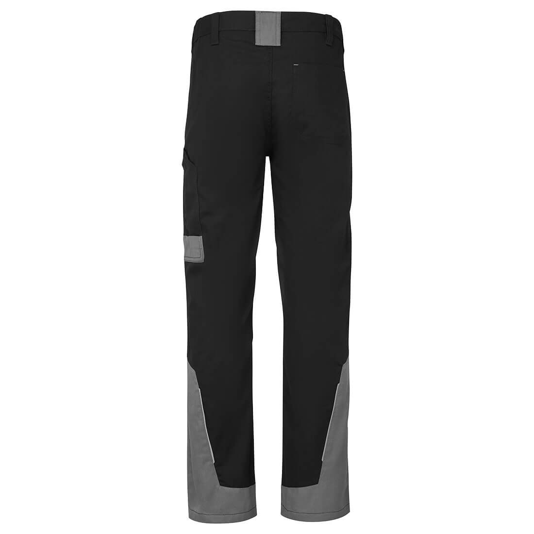Portwest CD111 WX1 Two Tone Cotton Work Trousers in Black/Grey, back view