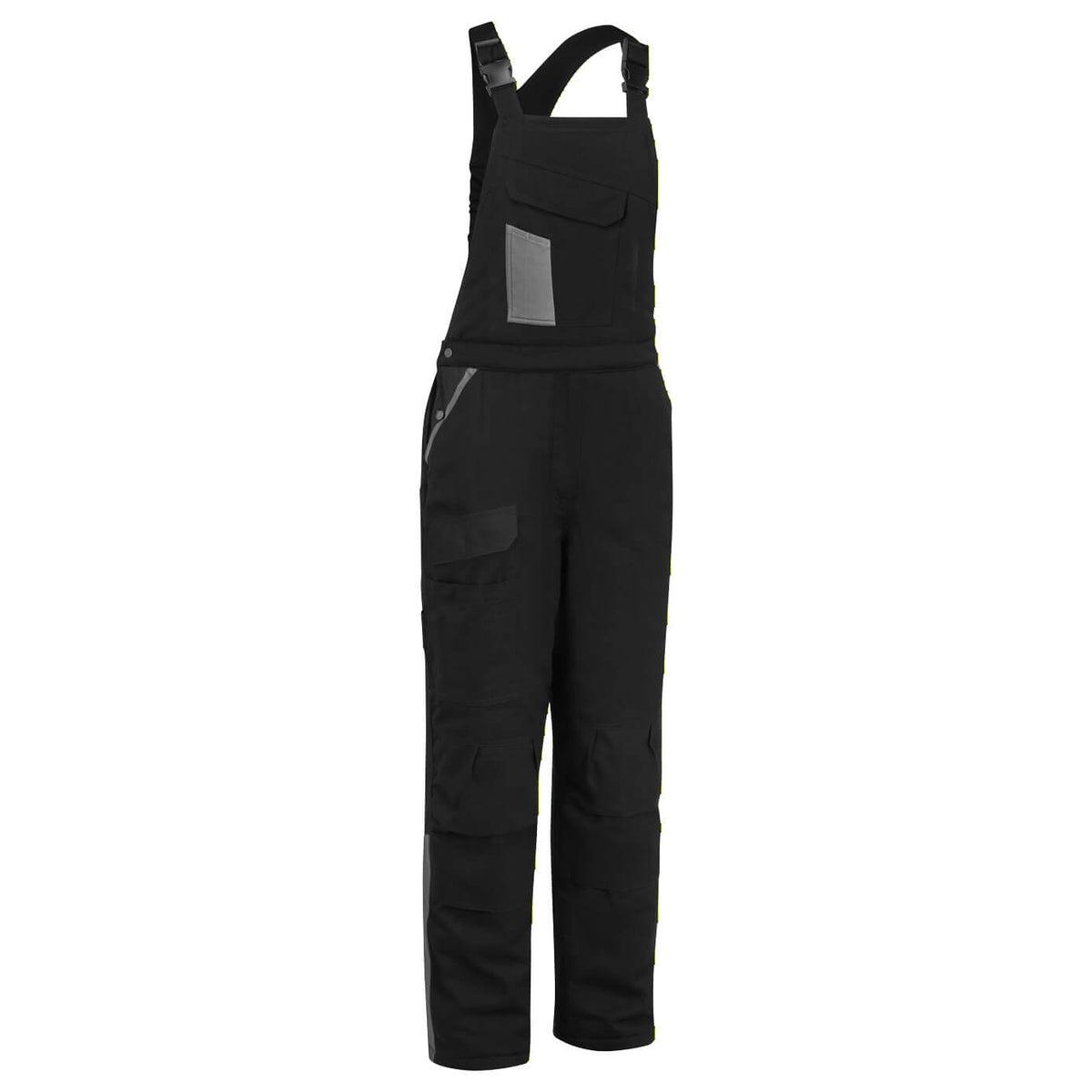 Portwest WX1 Two Tone Cotton Bib and Brace in Black/Grey, main product image