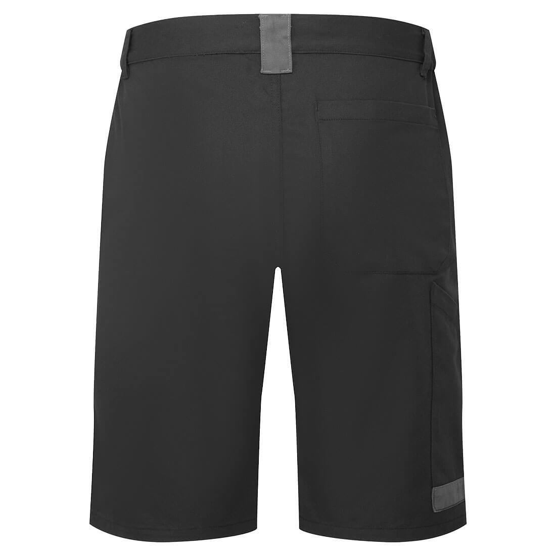 Portwest CD114 WX1 Two Tone Lightweight Cotton Shorts in Black/Grey, back view