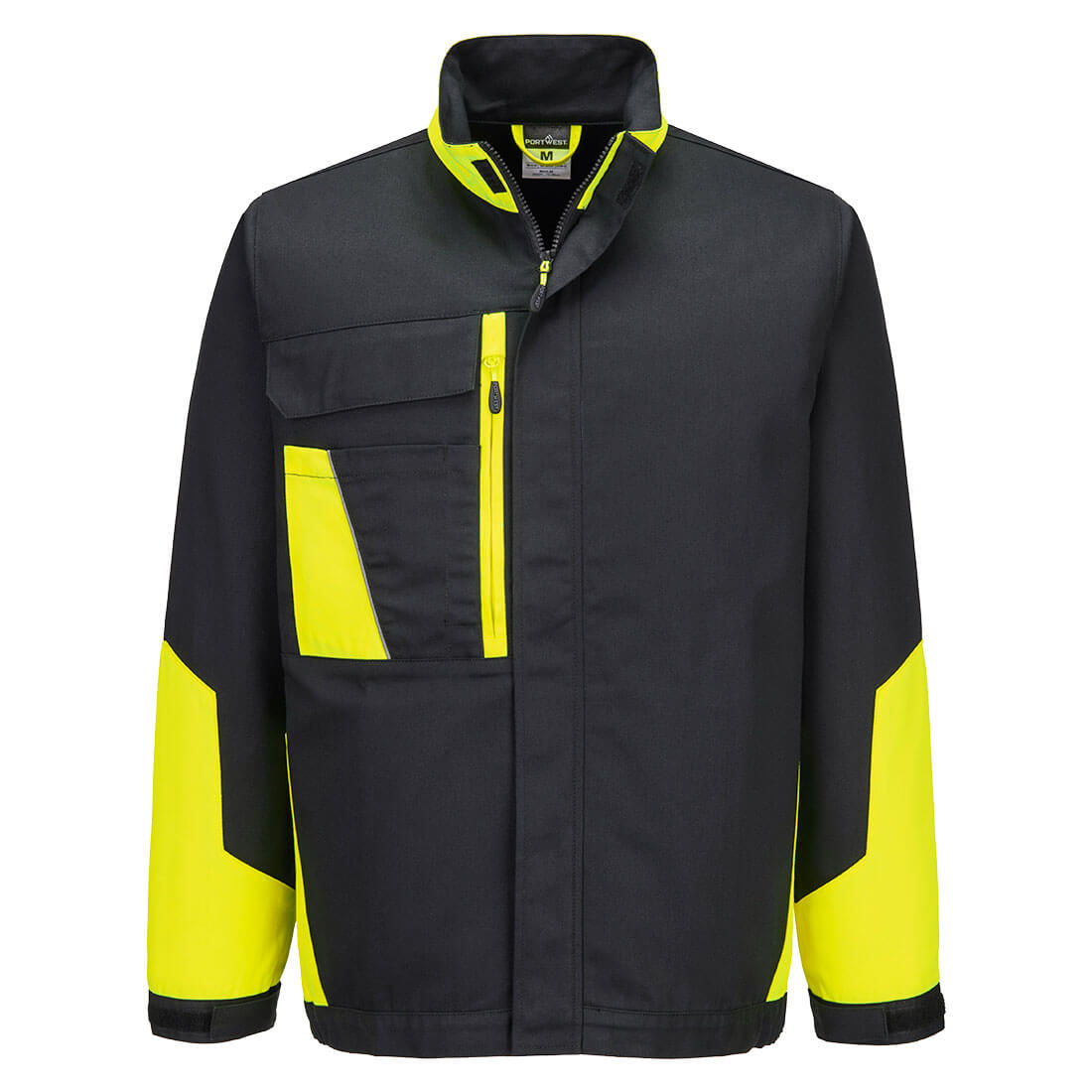 Portwest WX1 Two Tone Insulated Cotton Work Jacket in Black/Yellow, image 2