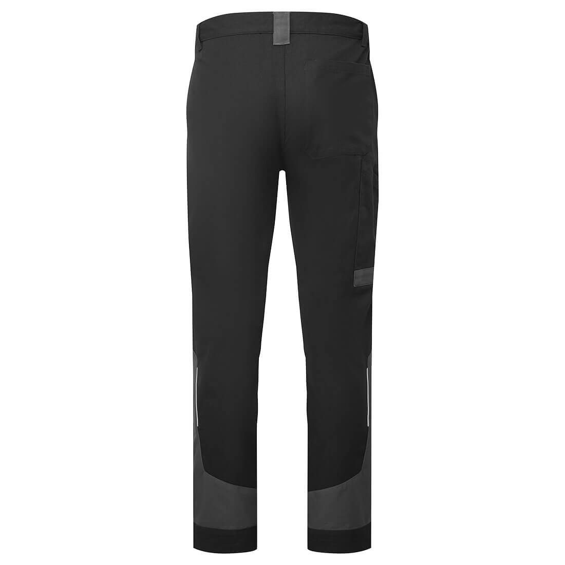 Portwest CD131 WX1 Two Tone Lightweight Cotton Work Trousers in Black/Grey, back view