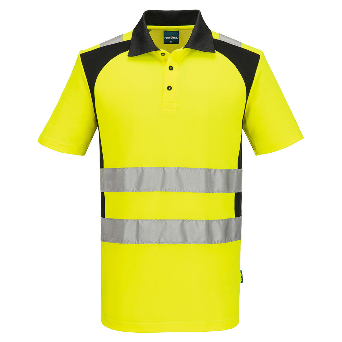 Portwest CD818 WX2 Hi-Vis Polo Shirt S/S - Yellow/Black