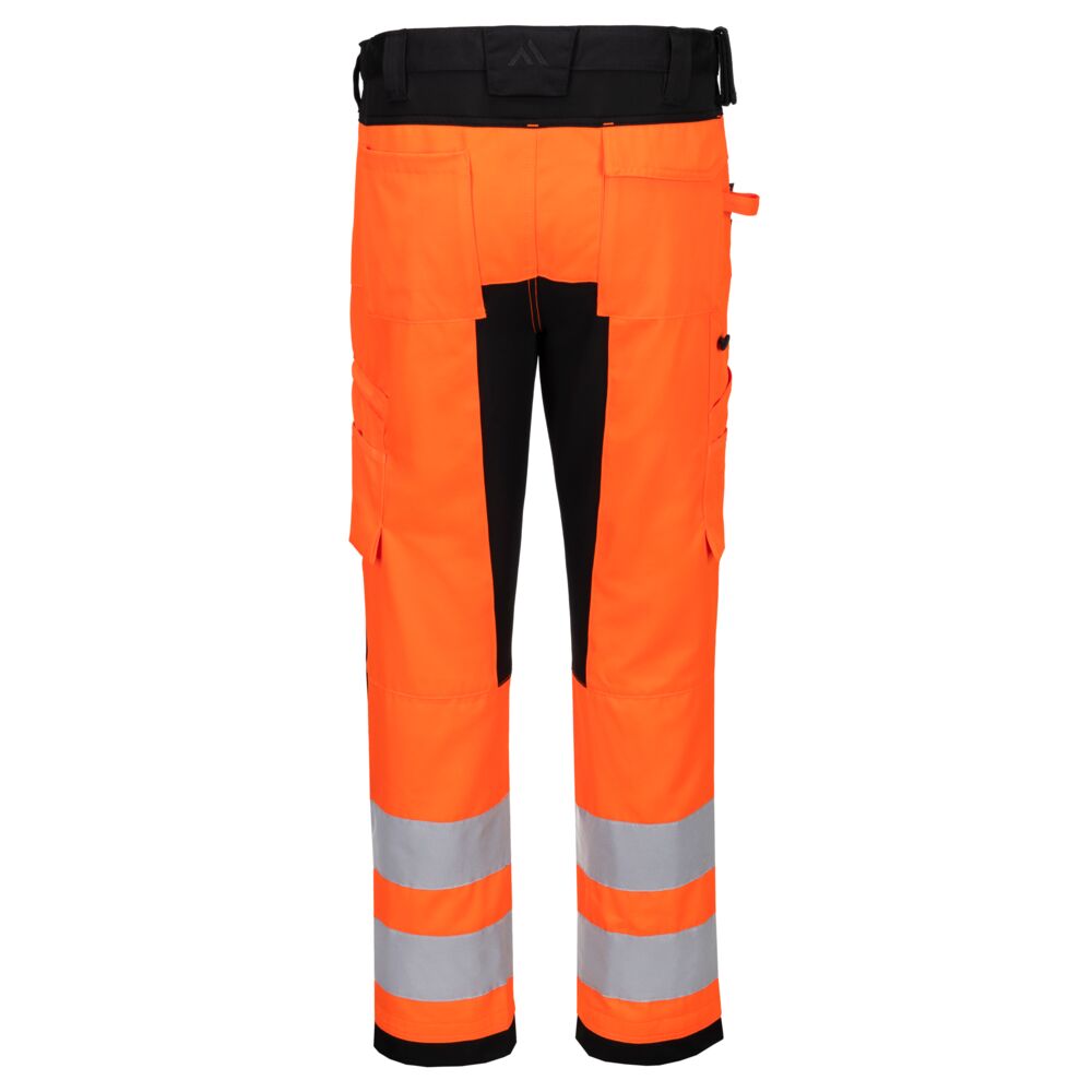 Portwest CD848 WX2 ECO Hi-Vis Stretch Trade Trouser in Orange/Black, back view