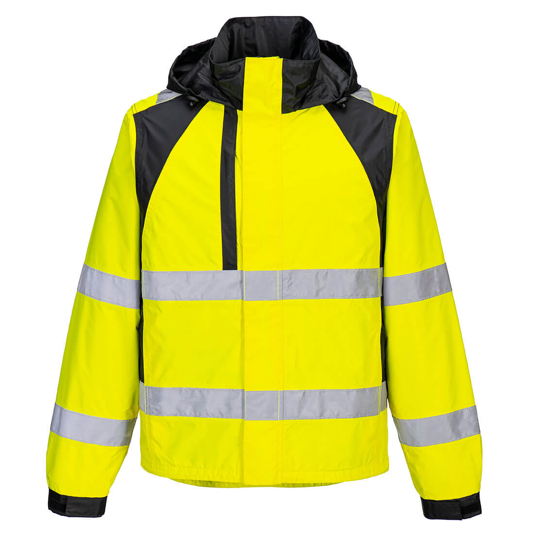 Portwest WX2 Eco Hi-Vis Rain Jacket in Yellow/Black, image 2