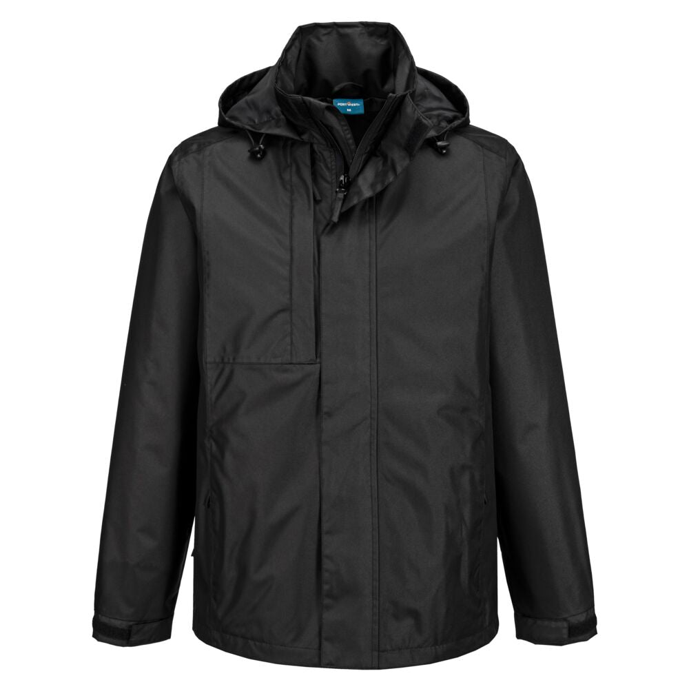 Portwest WX2 Eco Rain Jacket in Black, main product image