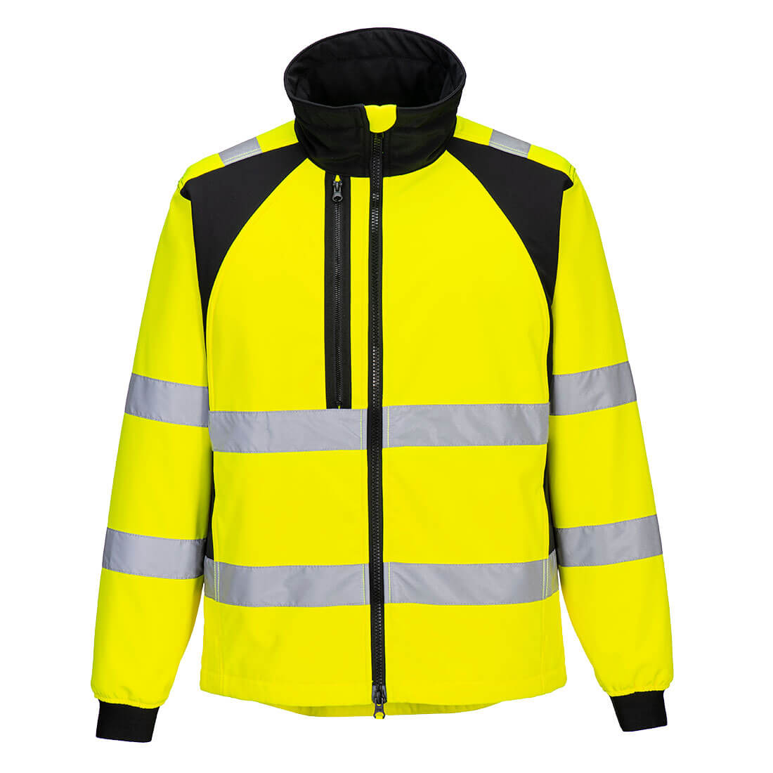 Portwest WX2 Eco Hi-Vis Softshell in Yellow/Black, image 2