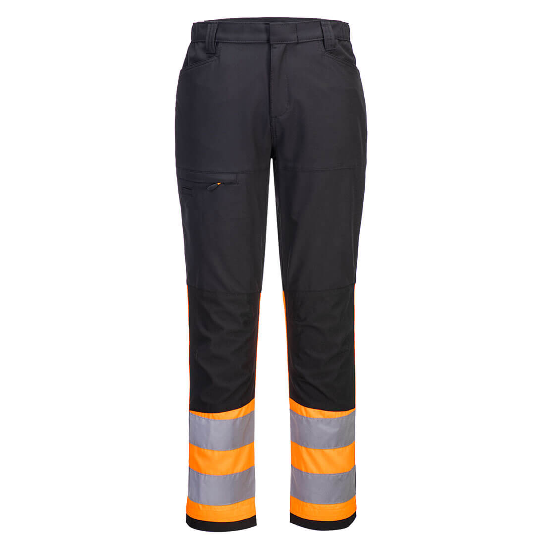 Portwest WX2 Eco Hi-Vis Class 1 Service Trousers in Orange/Black, main product image