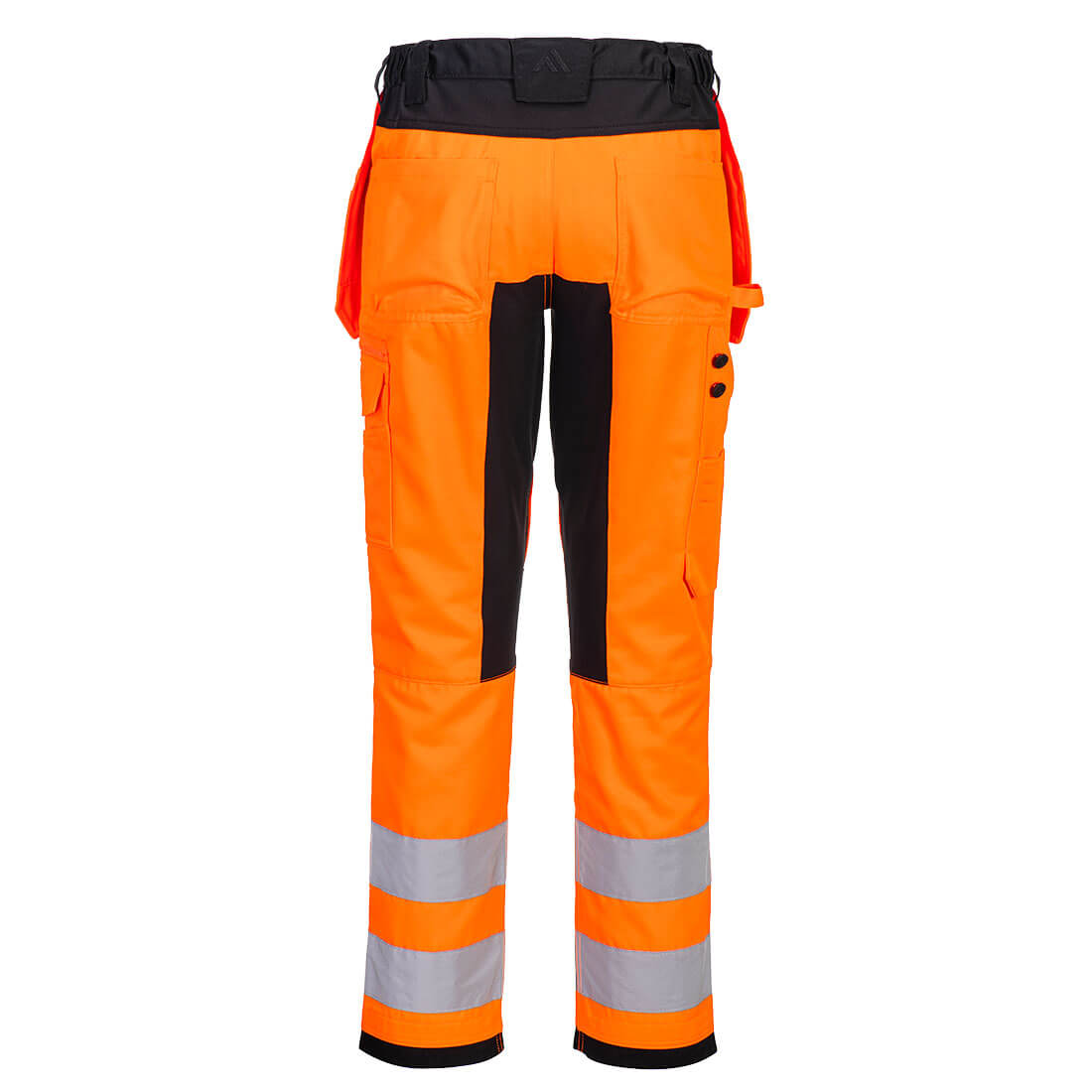 Portwest CD889 WX2 Eco Hi-Vis Holster Pocket Trousers in Orange/Black, back view