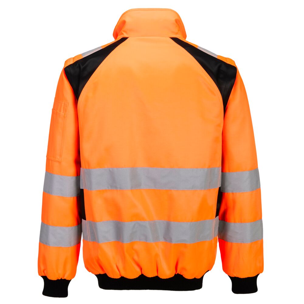 Portwest CD898 WX2 Hi-Vis 2-in-1 Pilot Jacket in Orange/Black, back view