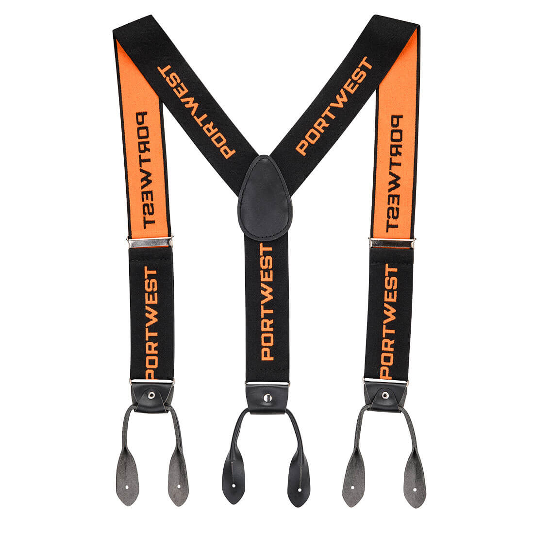 Portwest CH16 Chainsaw Braces in Orange/Black, back view