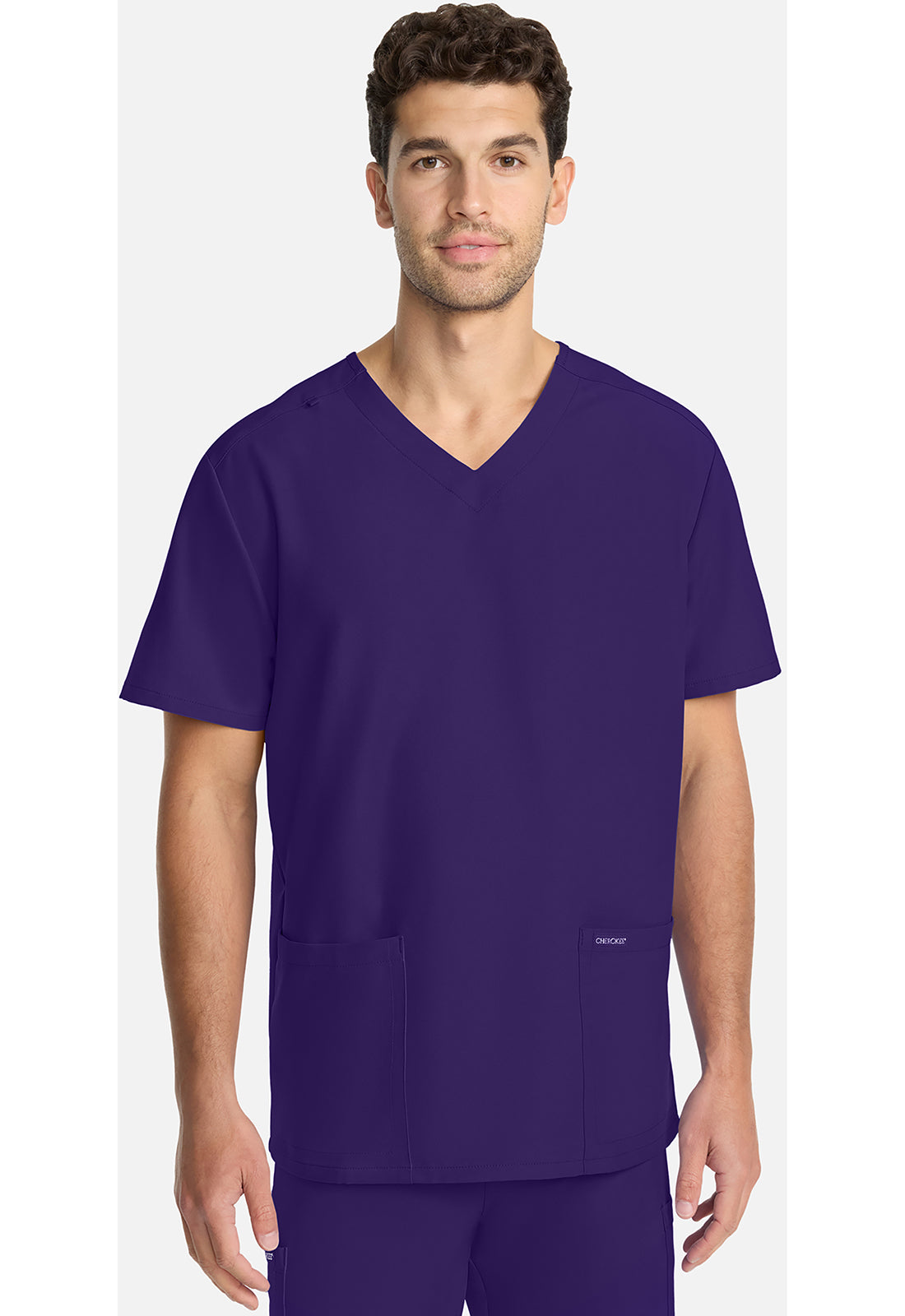Cherokee CKE00014A Unisex V-neck Top - Grape (front)