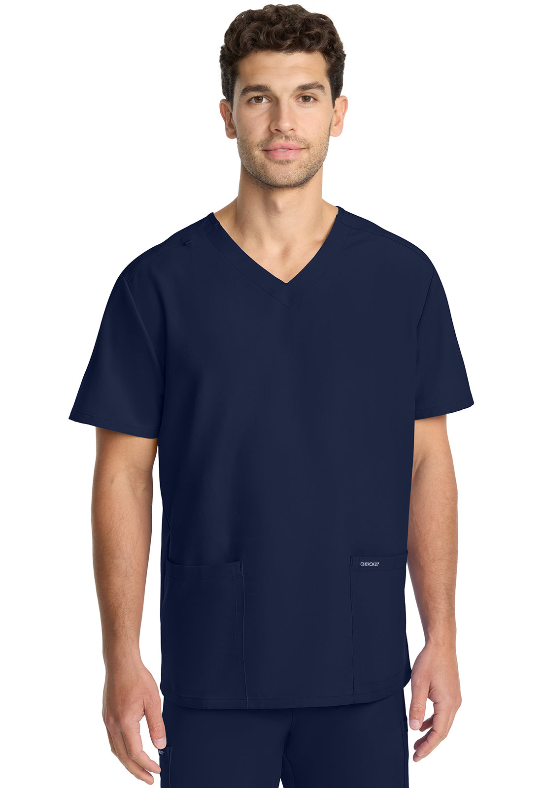 Cherokee CKE00014A Unisex V-neck Top - Navy (front)