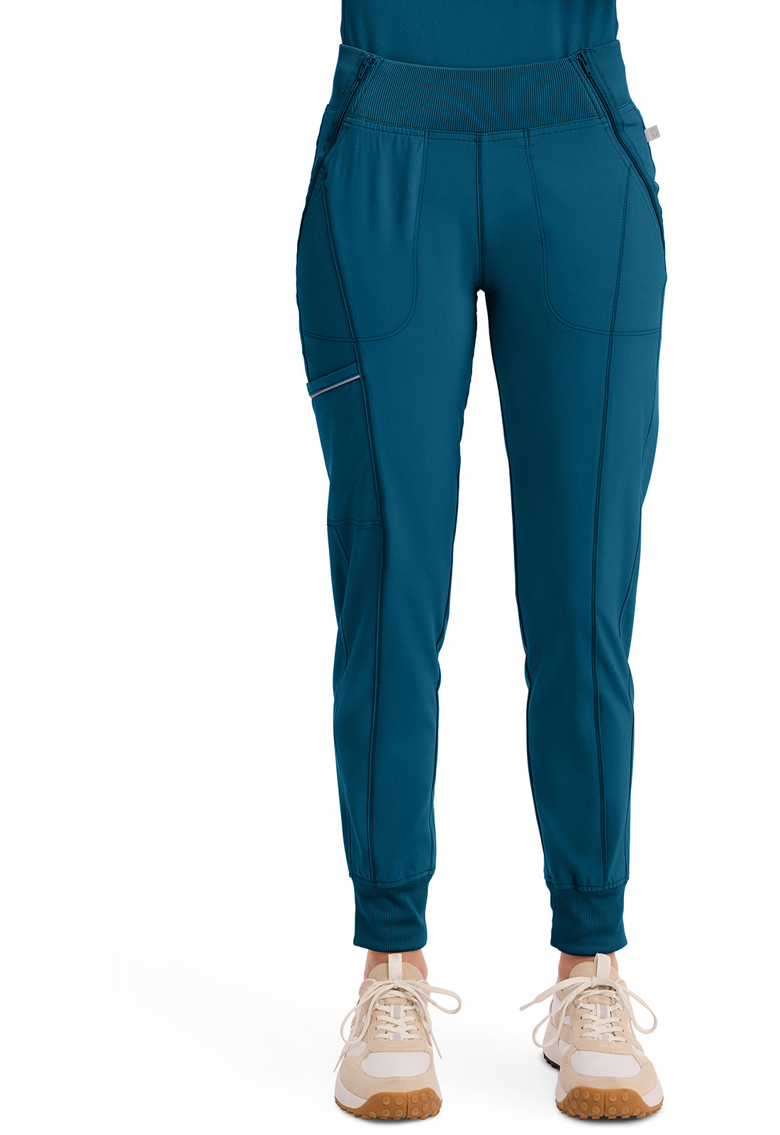 Cherokee CKE110A Mid Rise Tapered Leg Jogger Pant - Caribbean Blue (front)