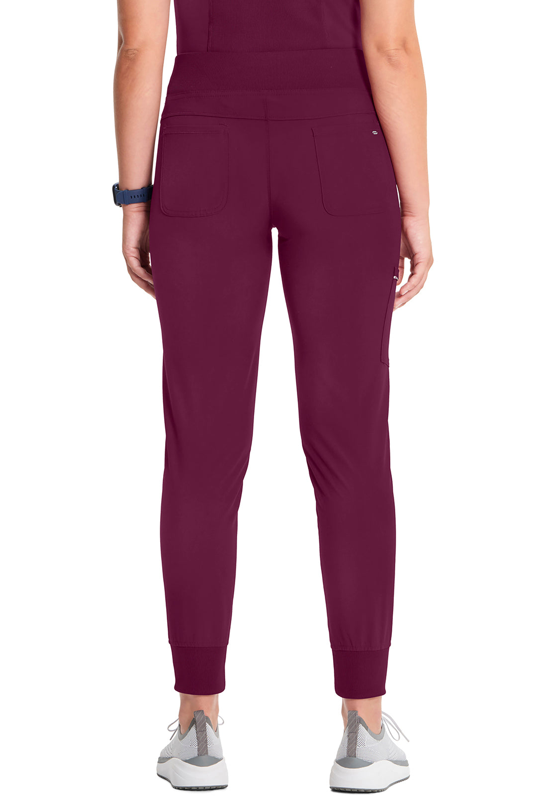 Cherokee CKE110A Mid Rise Tapered Leg Jogger Pant - Wine (back)