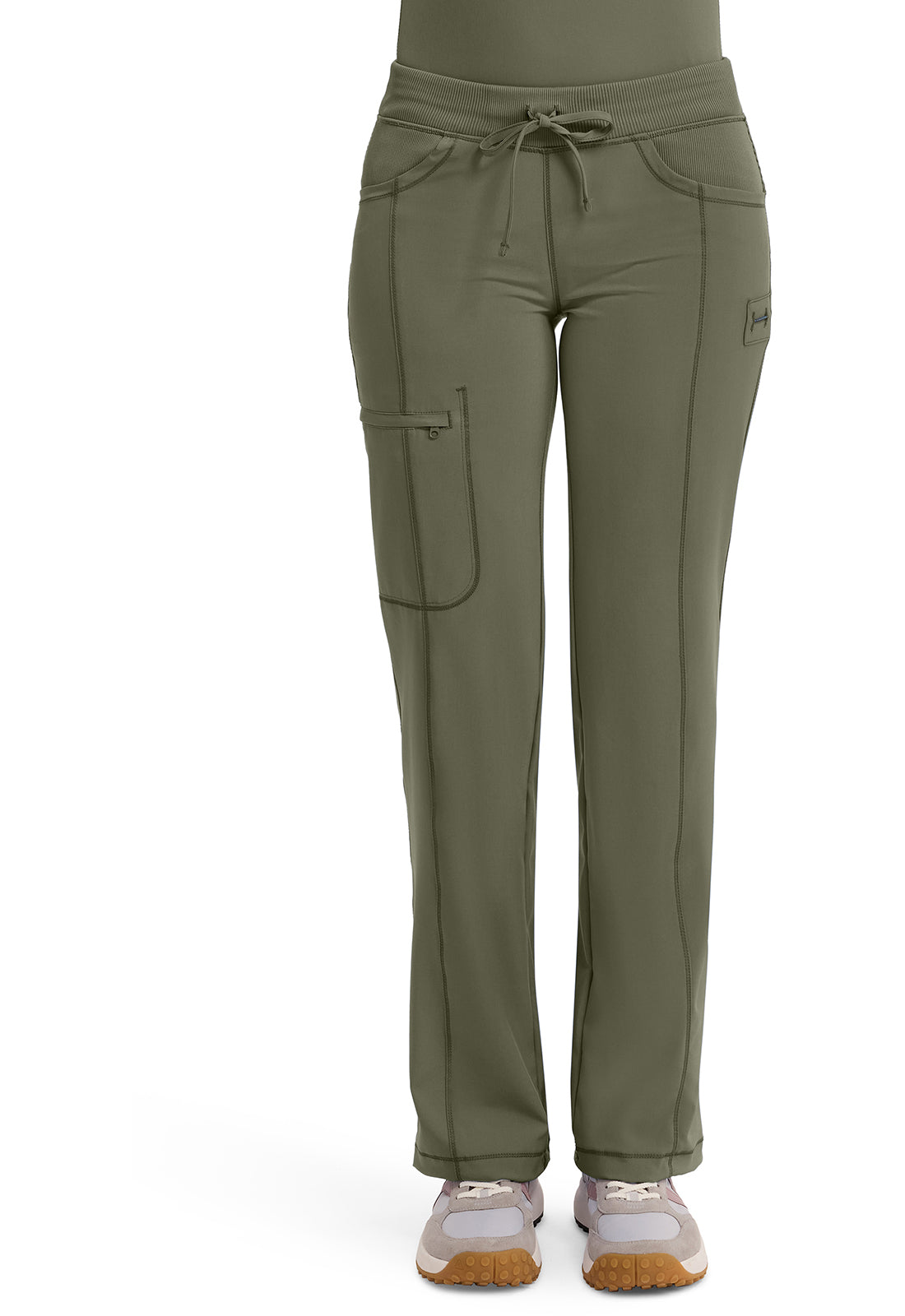 Cherokee CKE1123A Straight Leg Drawstring Pant - Olive (front)
