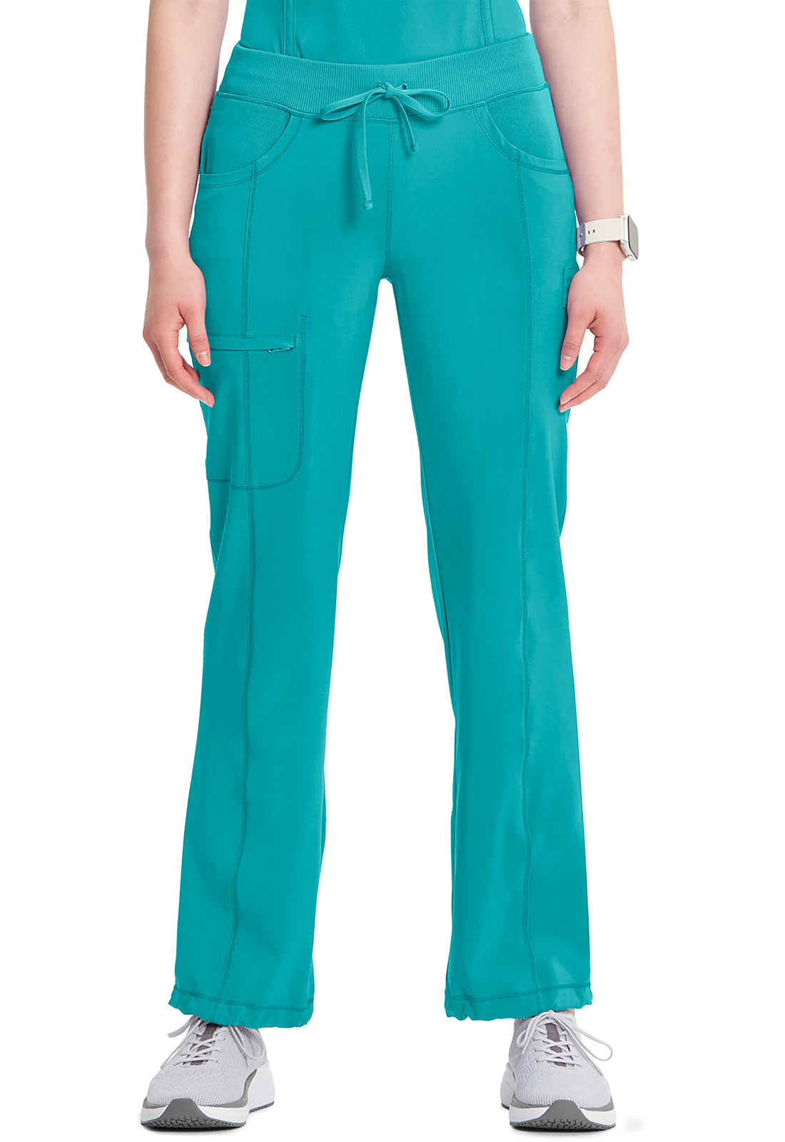 Cherokee CKE1123A Straight Leg Drawstring Pant - Teal Blue (front)