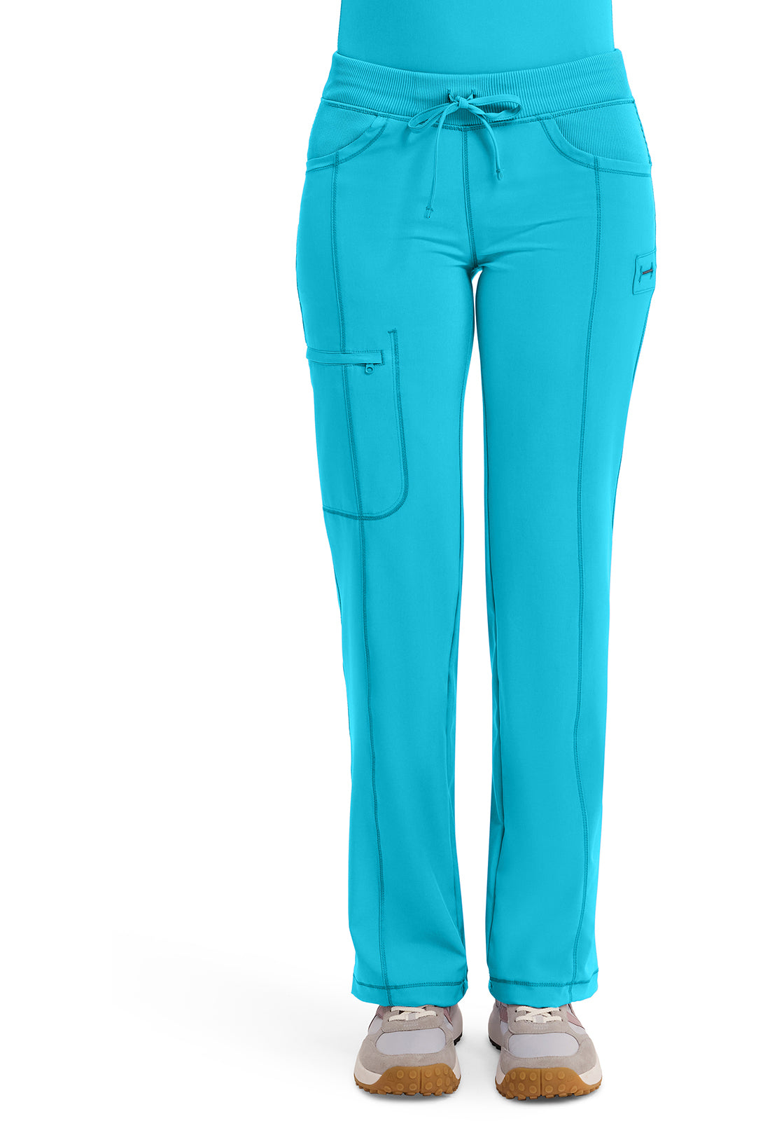 Cherokee CKE1123A Straight Leg Drawstring Pant - Turquoise (front)