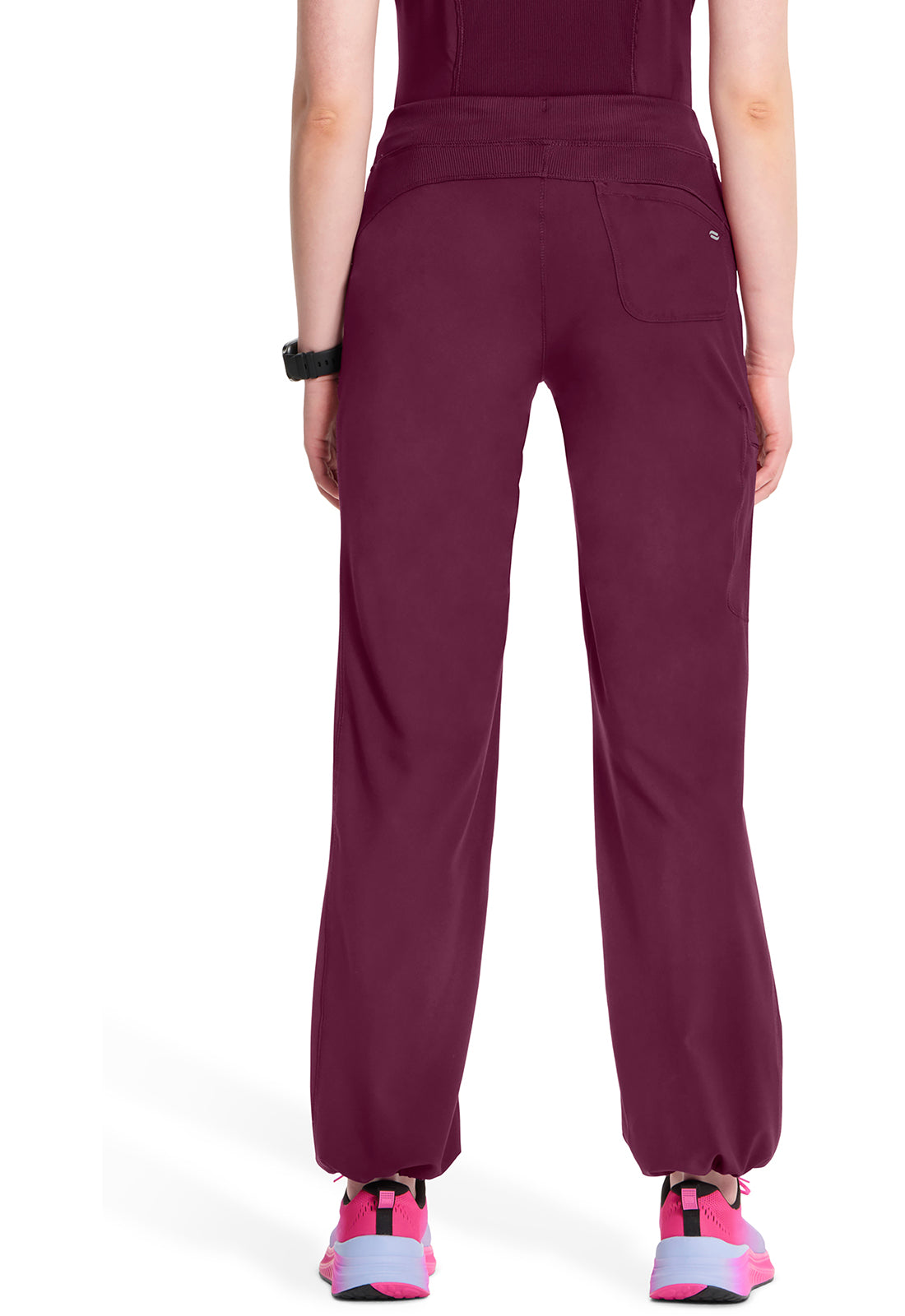 Cherokee CKE1123A Straight Leg Drawstring Pant - Wine (back)