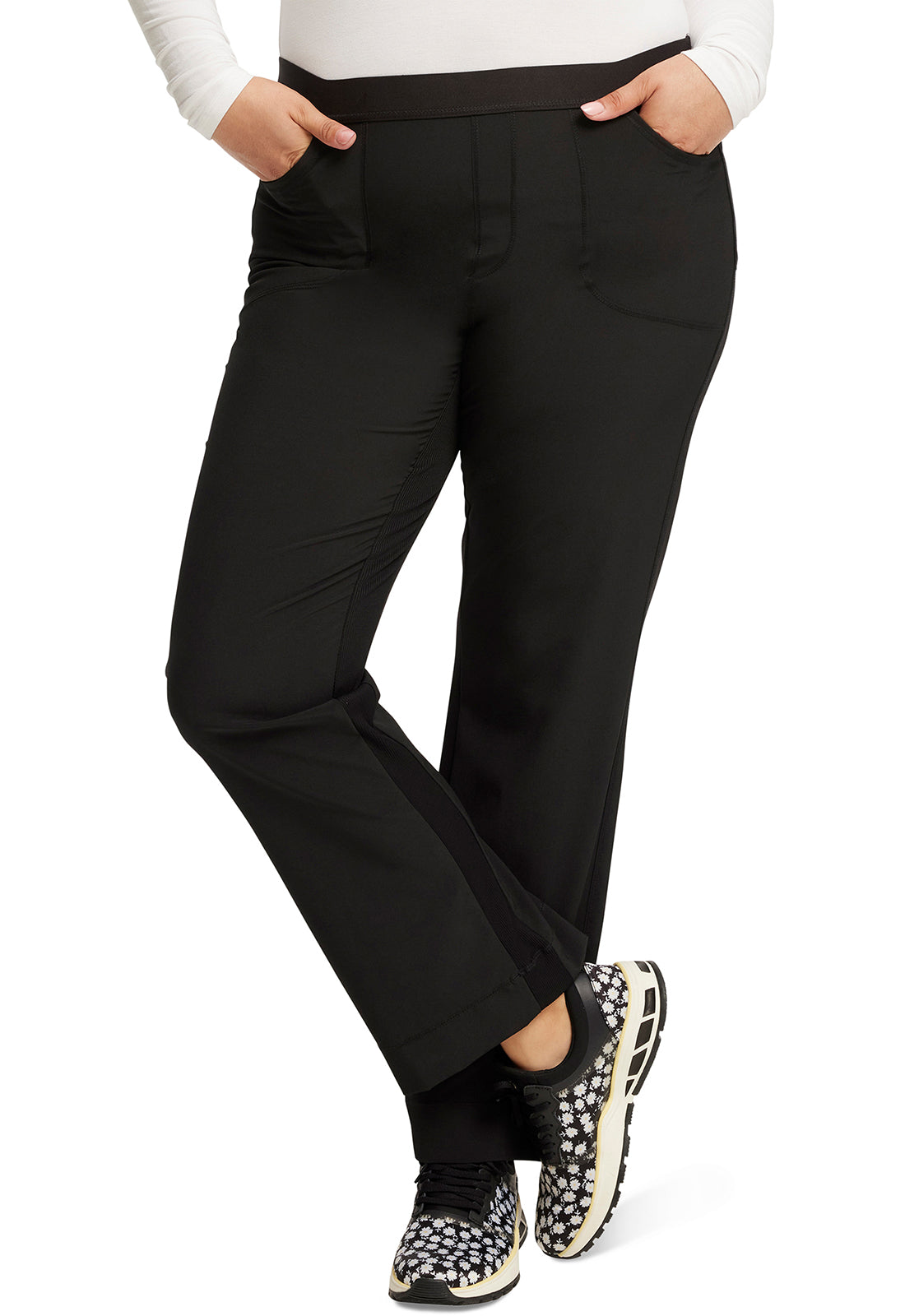 Cherokee CKE1124AP Low Rise Slim Pull-On Pant - Black (front)