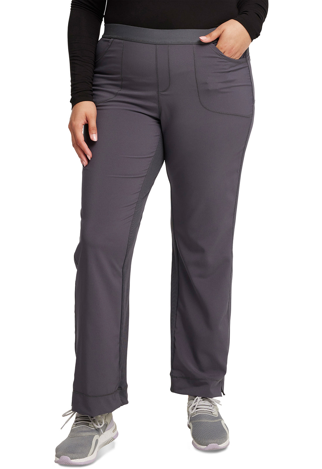 Cherokee CKE1124AT Low Rise Slim Pull-On Pant - Pewter (front)