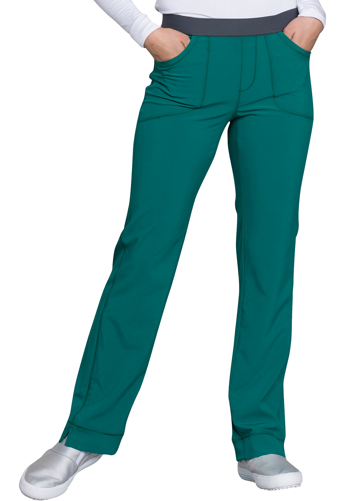 Cherokee CKE1124A Slim Pull-On Pant - Hunter Green (front)